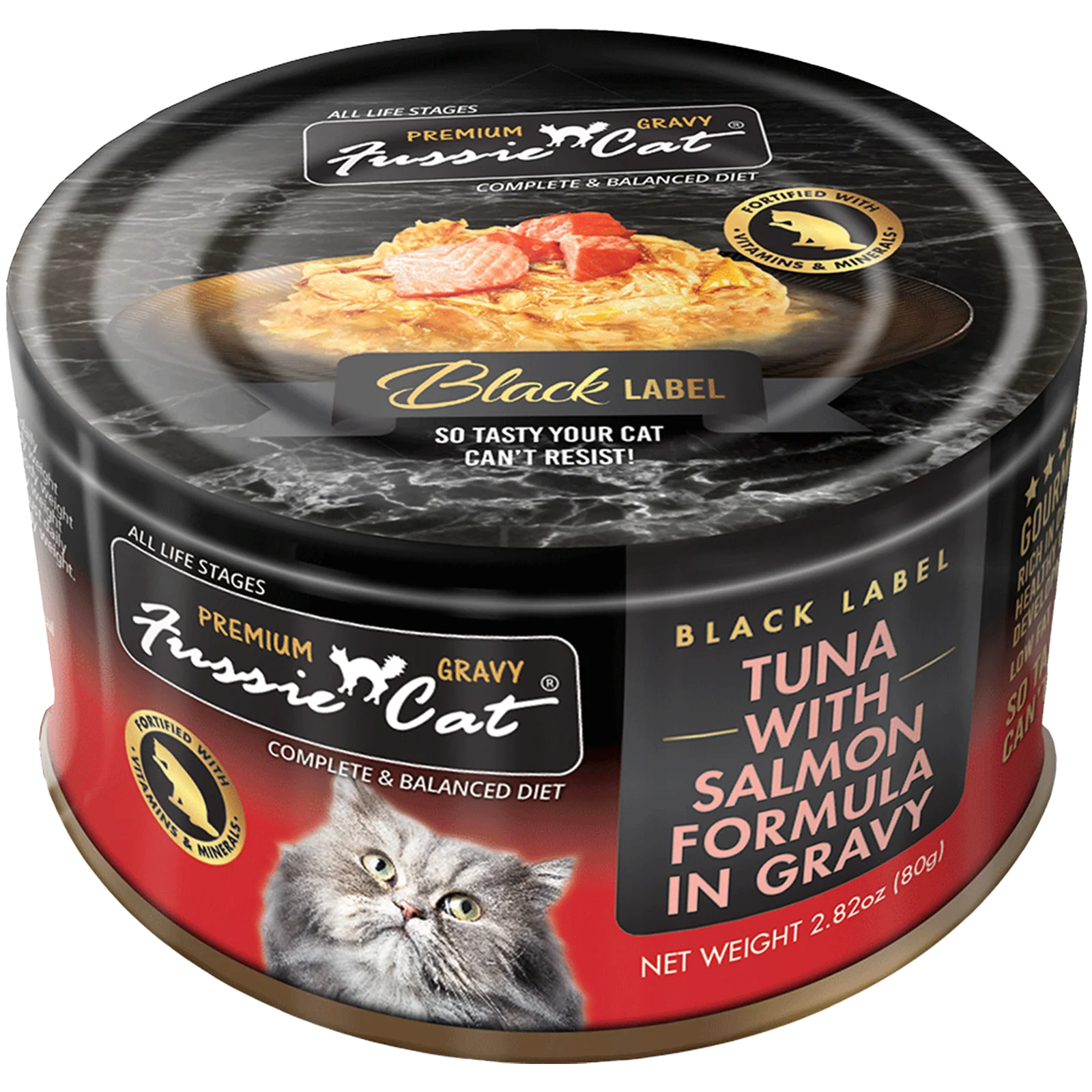 Fussie Cat Premium Tuna With Salmon Formula in Gravy