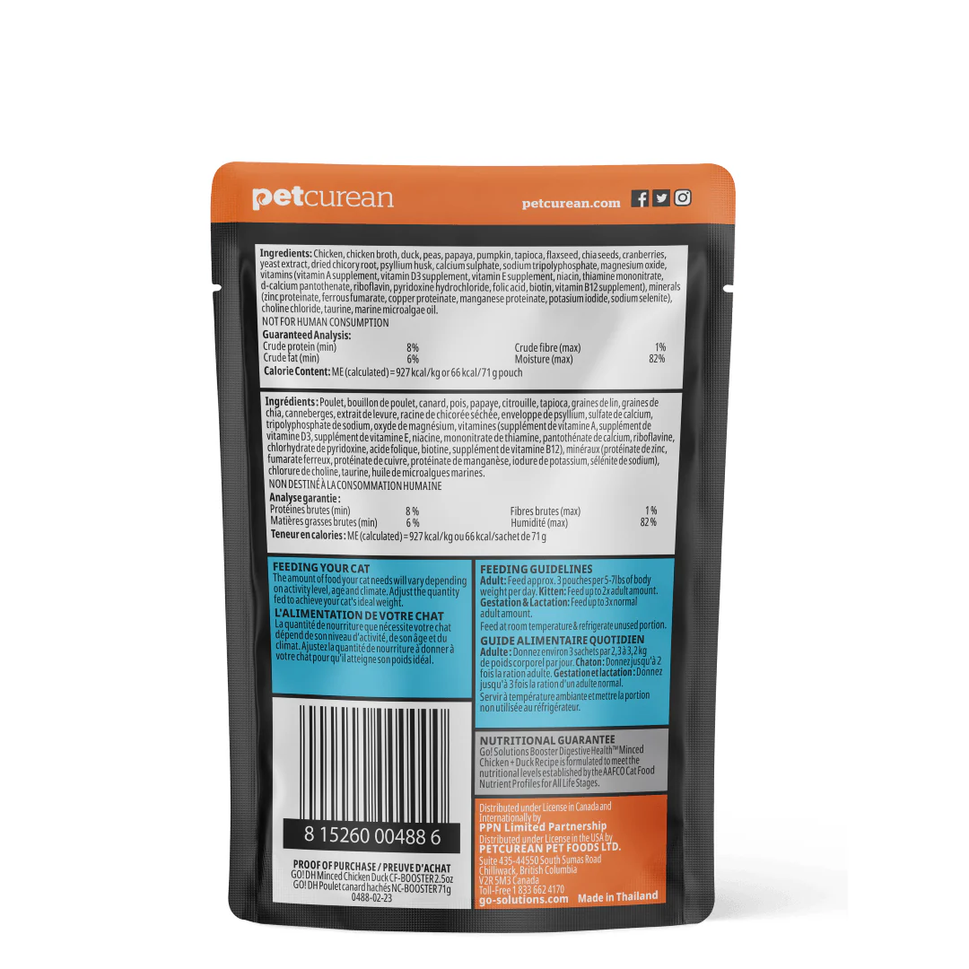 Go! Booster Digestive Health Minced Chicken + Duck with gravy for cats - Image 2