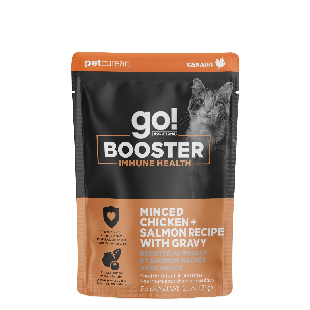 Go! Booster Immune Health Minced Chicken + Salmon with gravy for cats