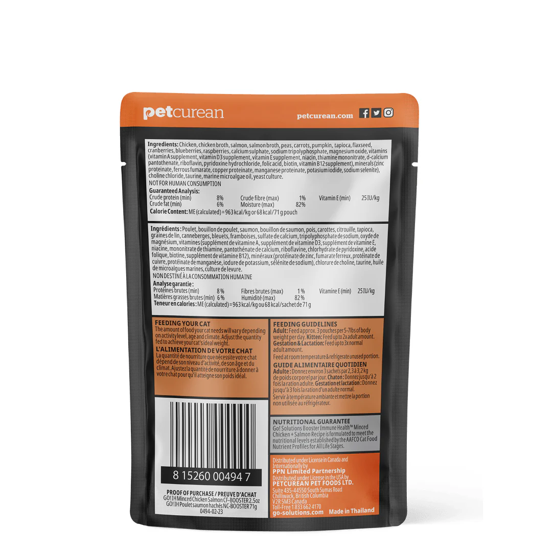 Go! Booster Immune Health Minced Chicken + Salmon with gravy for cats - Image 2
