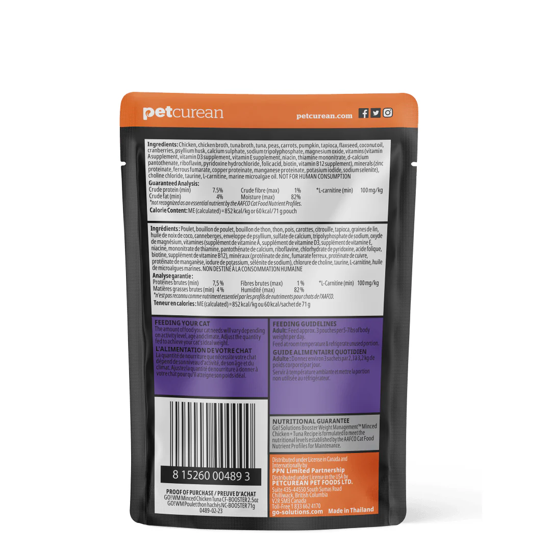 Go! Booster Weight Management Minced Chicken + Tuna with gravy for cats - Image 2