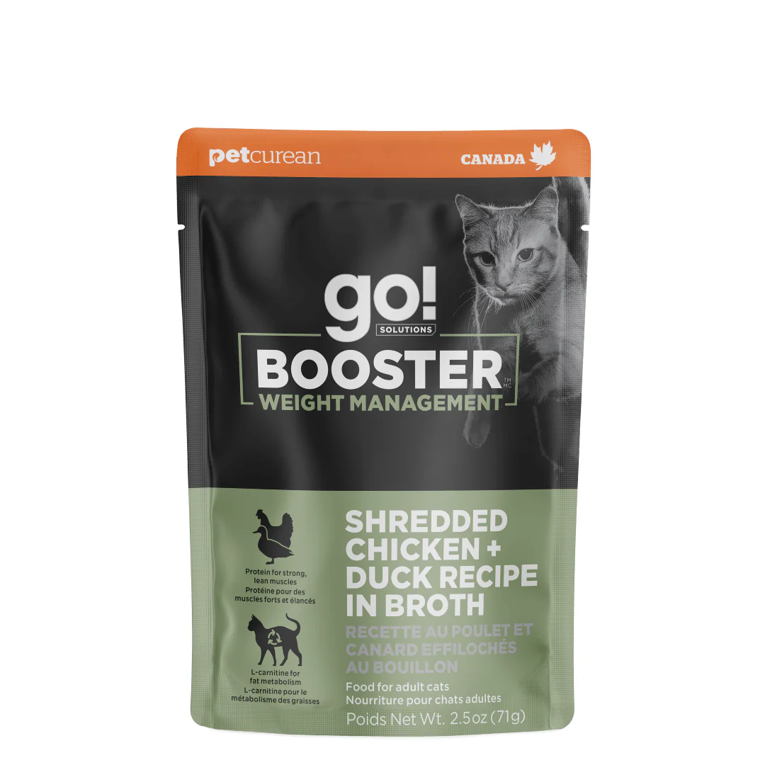 Go! Booster Weight Management Shredded Chicken + Duck in broth for cats