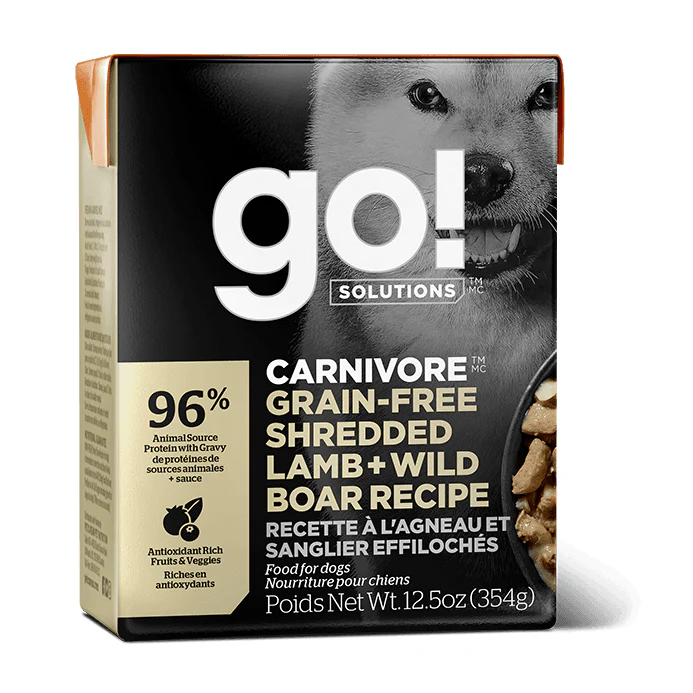 Go! Carnivore Grain Free Shredded Lamb + Wild Boar Recipe for dogs