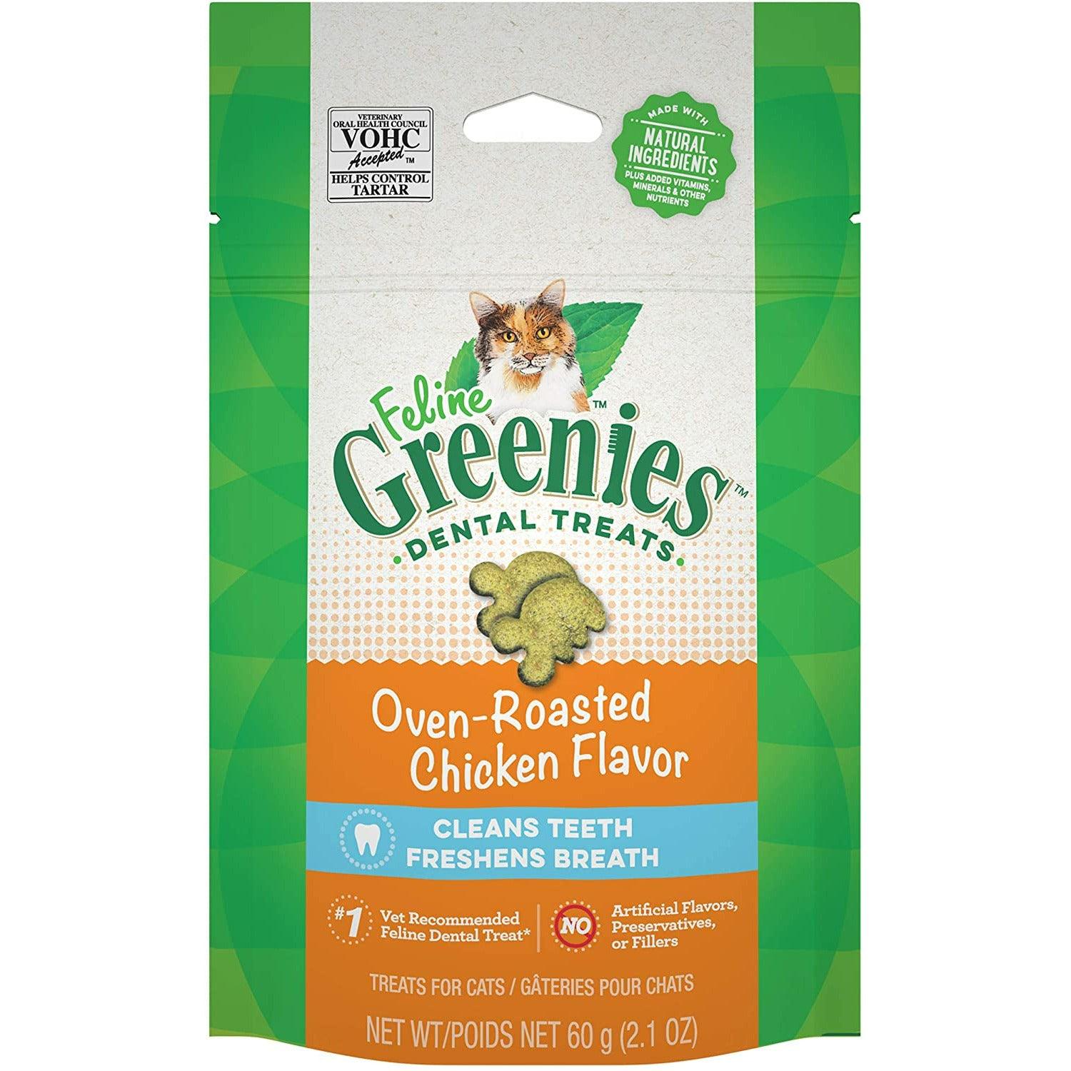 Greenies Feline Natural Dental Care Cat Treats Oven Roasted Chicken Flavour