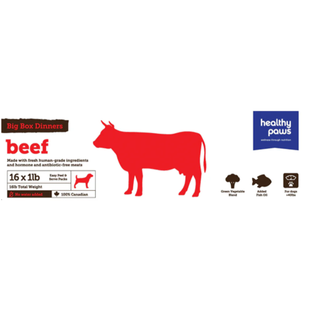 Healthy Paws Raw Dog Food Big Box Dinner Beef & Vegetable