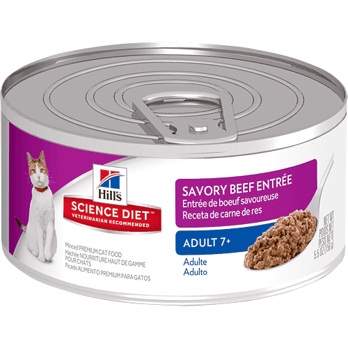 Hill's Science Diet Adult 7+ Savory Beef Canned Cat Food - Image 2