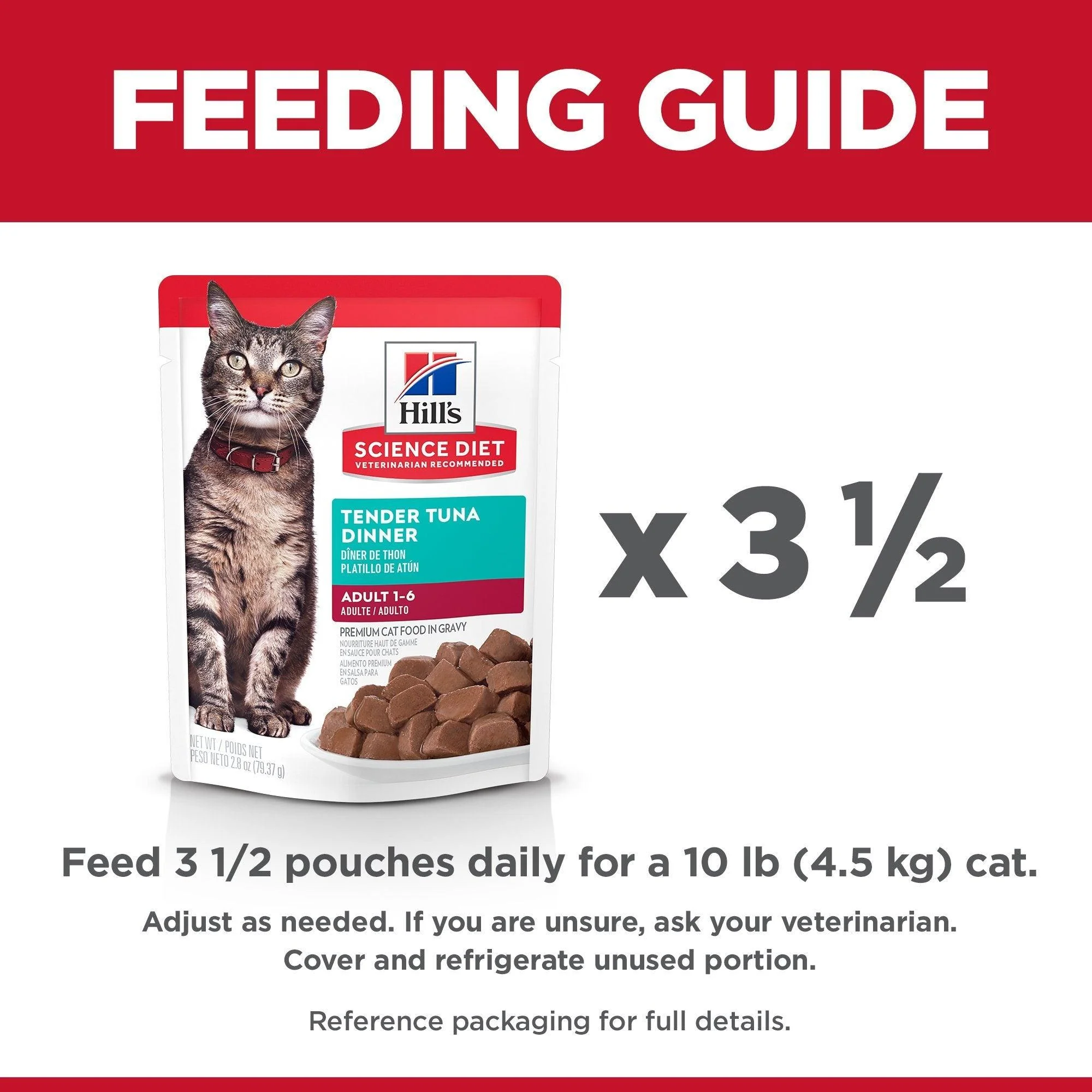 Hill's Science Diet Adult Wet Cat Food, Tuna, 79g pouch - Image 4