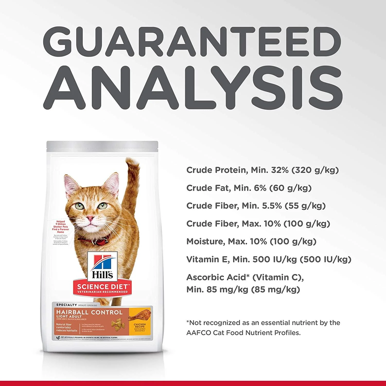 Hill's Science Diet Dry Cat Food, Adult, Hairball Control, Light for Healthy Weight & Weight Management, Chicken Recipe - Image 10