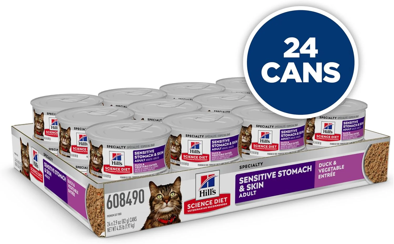 Hill's Science Diet Feline Sensitive Stomach & Skin Duck Canned Cat Food - Image 3