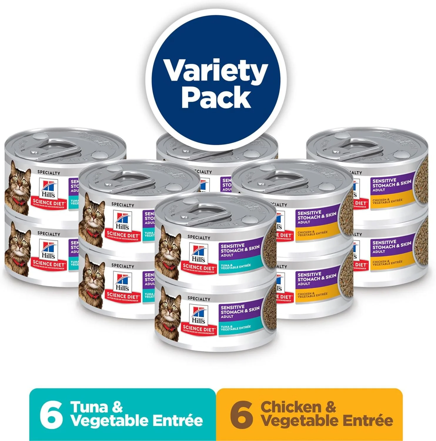 Hill's Science Diet Feline Sensitive Stomach & Skin Variety Pack Canned Cat Food - Image 3