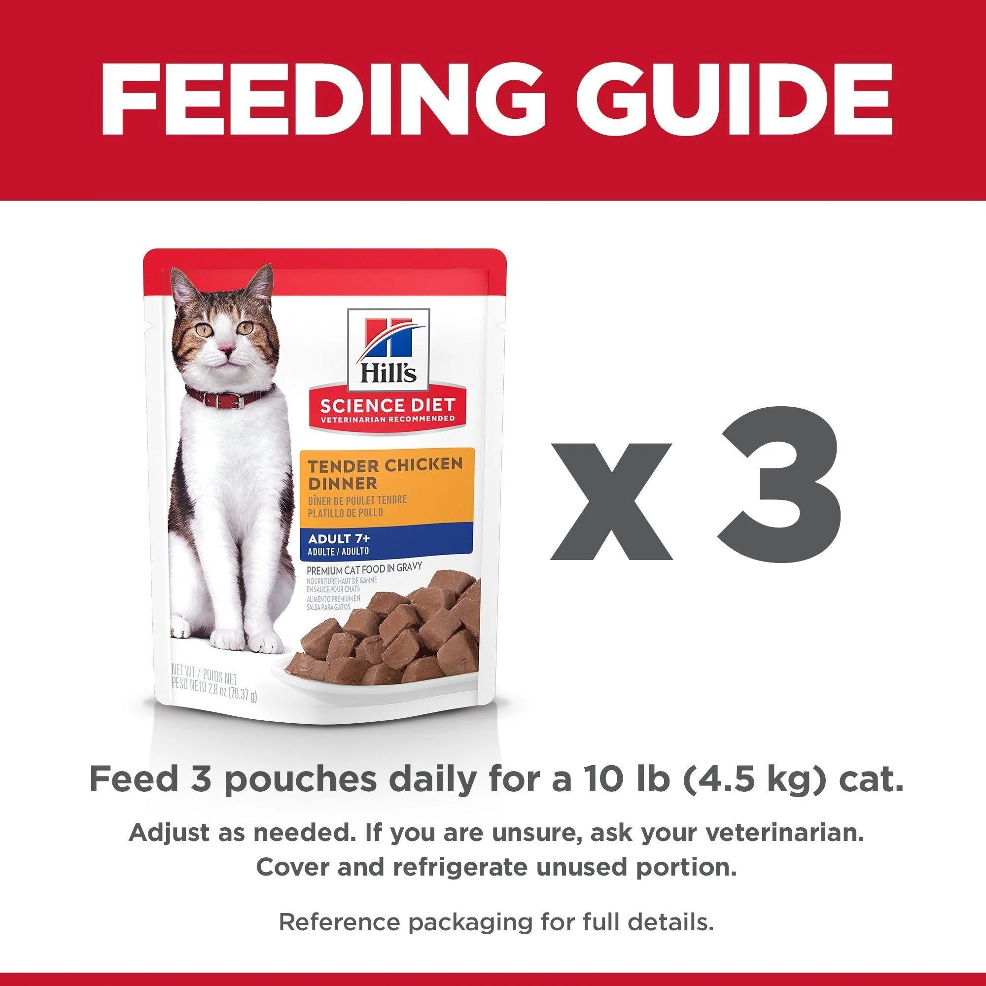 Hill's Science Diet Senior 7+ Wet Cat Food, Chicken, 79g pouch - Image 7