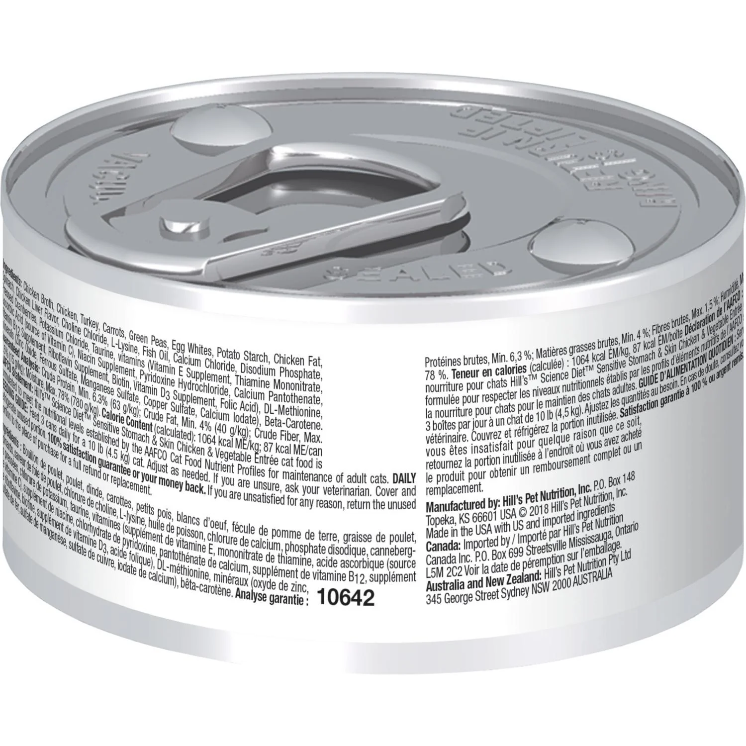 Hill's Science Diet Sensitive Stomach & Skin Chicken & Vegetable Entrée Cat Food - Image 2