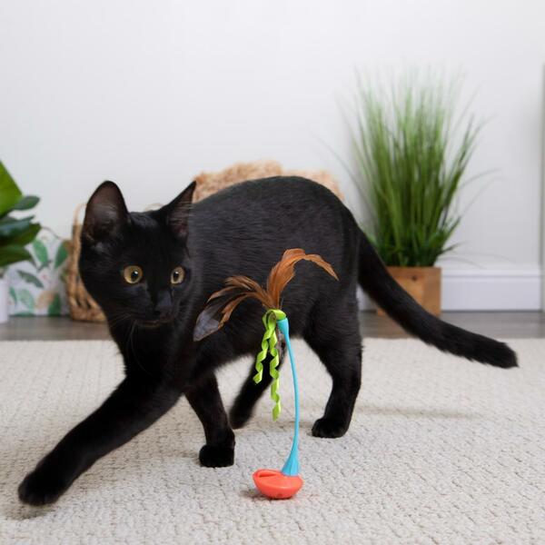 Instincts Cat Rowdy Rockerwand Toy with Feathers - Image 3