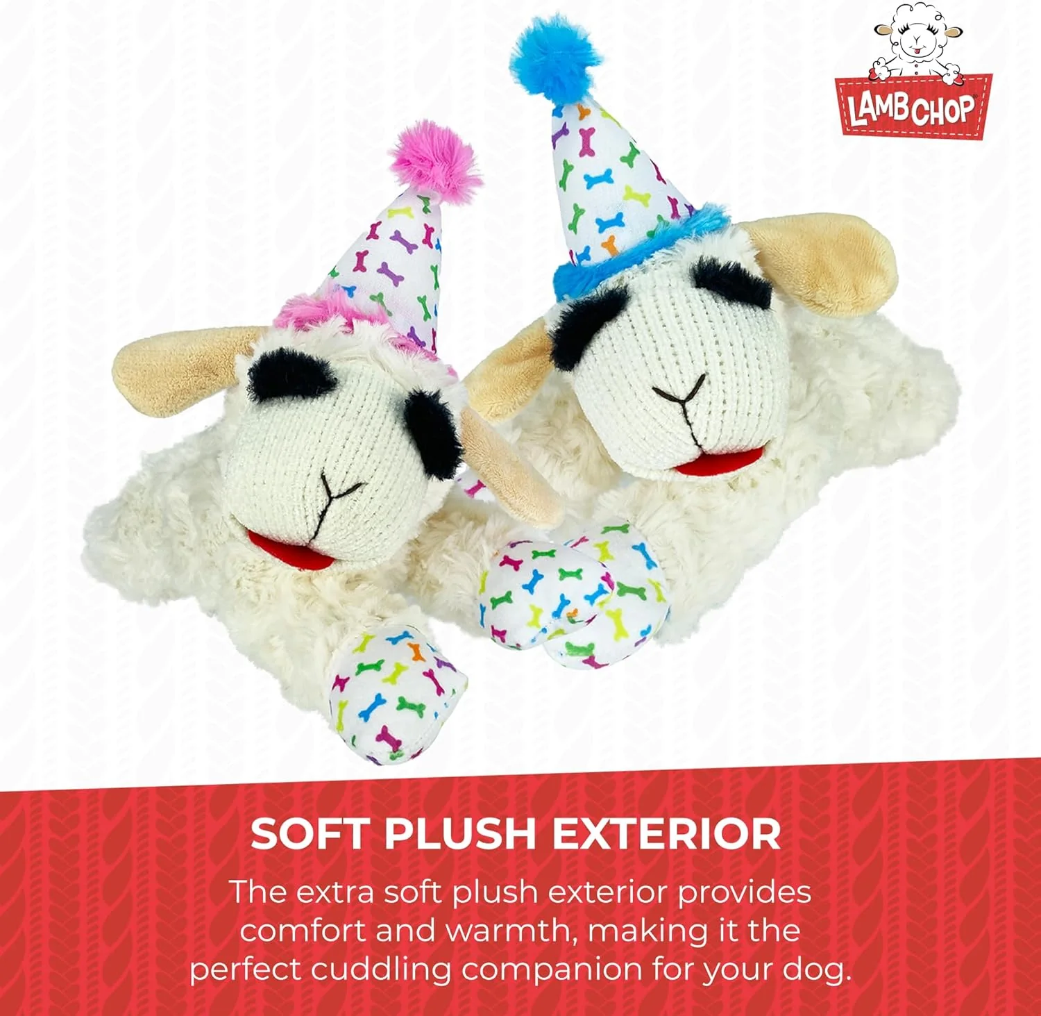 Lamb Chop With Birthday Hat Plush Dog Toy - Image 6