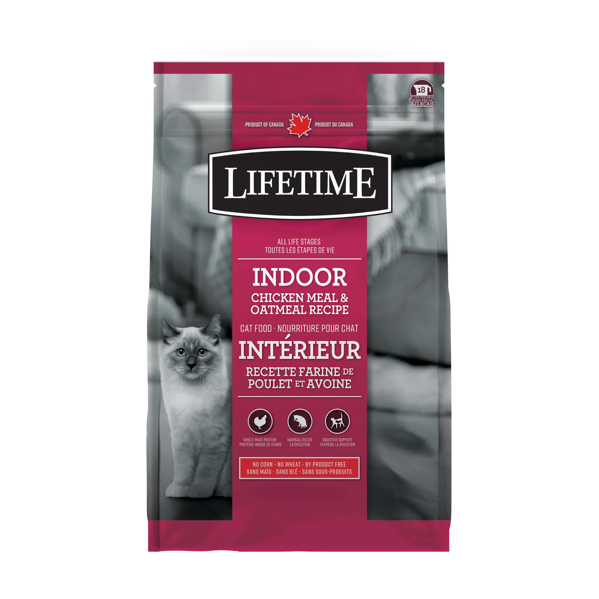 Lifetime Adult Indoor Chicken & Oatmeal Cat Food