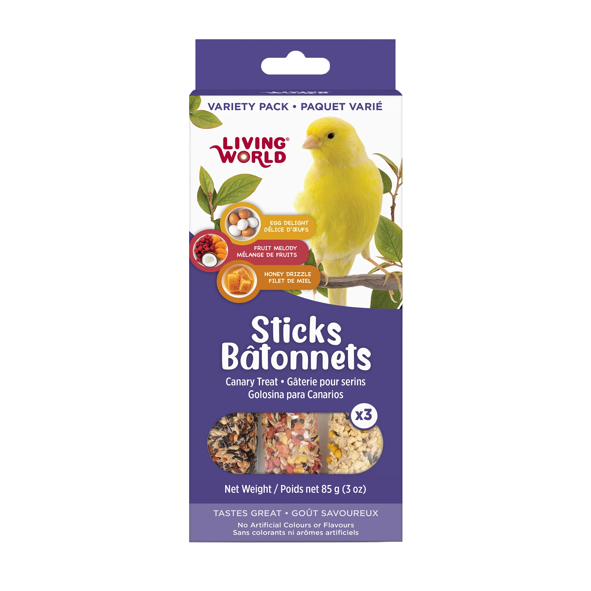 Living World Canary Egg, Fruit & Honey Treat Sticks Variety Pack