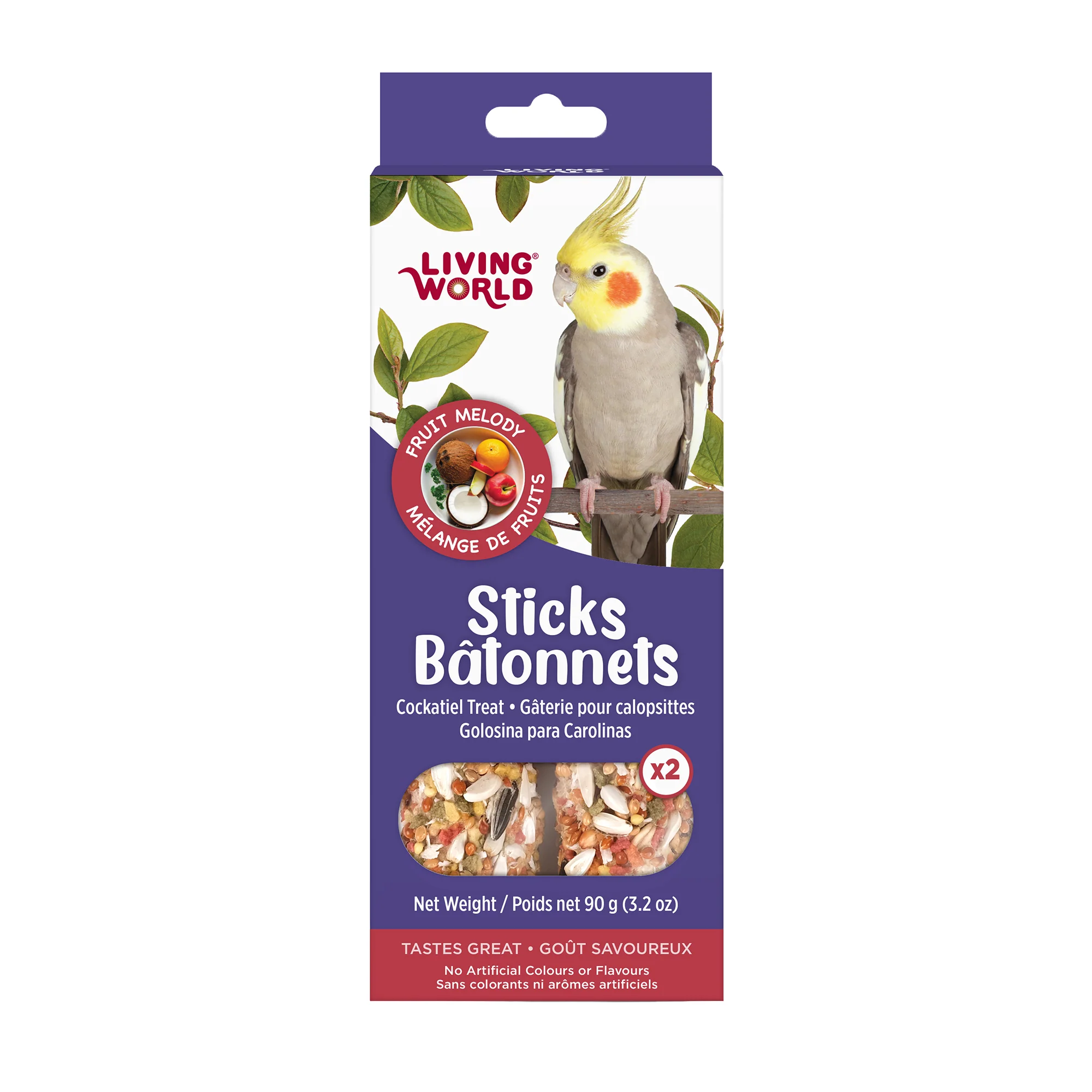 Living World Cockatiel Fruit Medley Treat Sticks