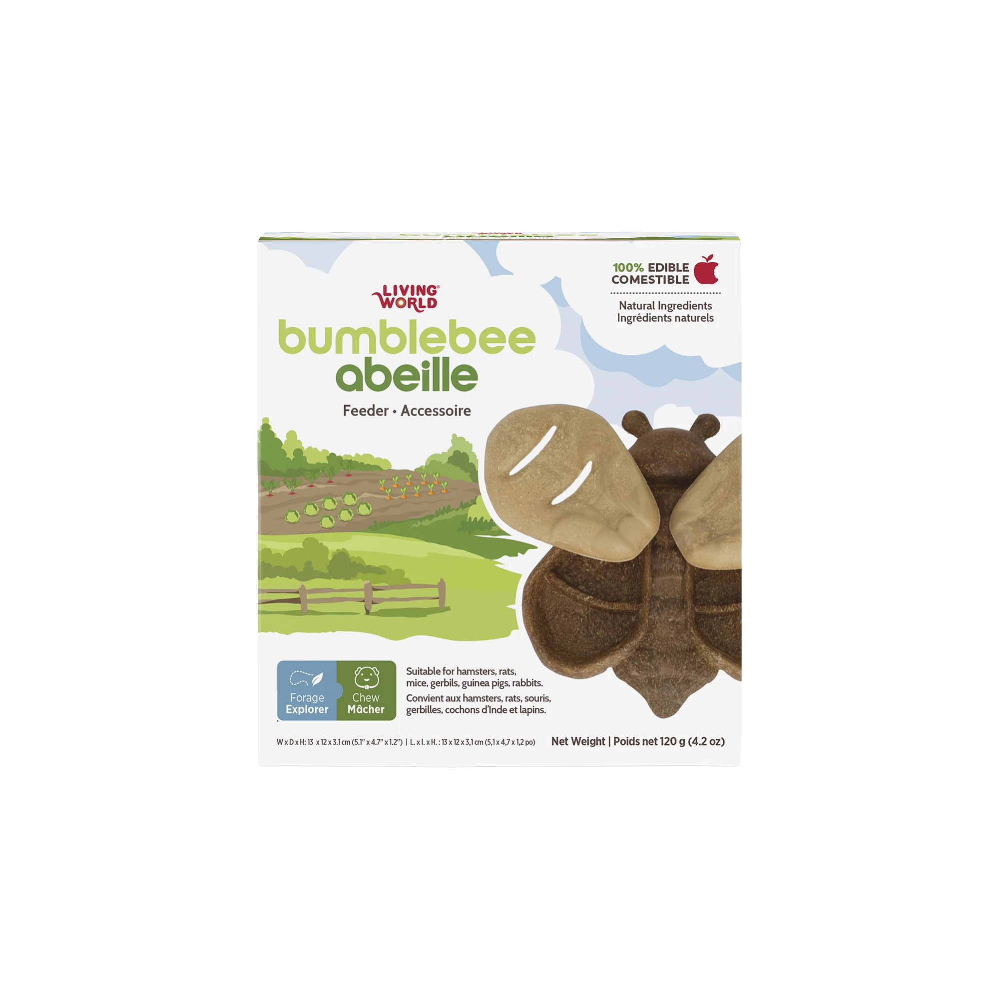 Living World Edible Bumblebee Foraging Feeder for Small Animals - Image 2