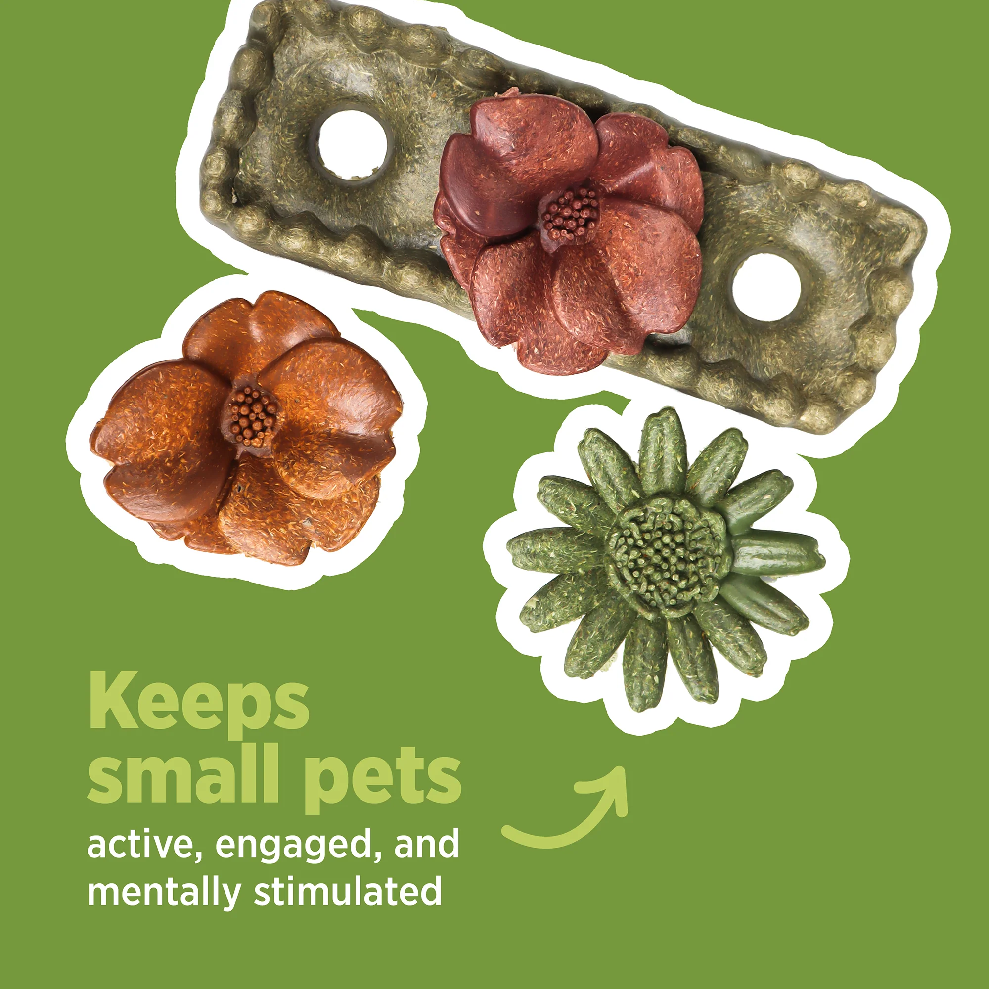Living World Edible Flower Bed Chew Toy for Small Animals - Image 4