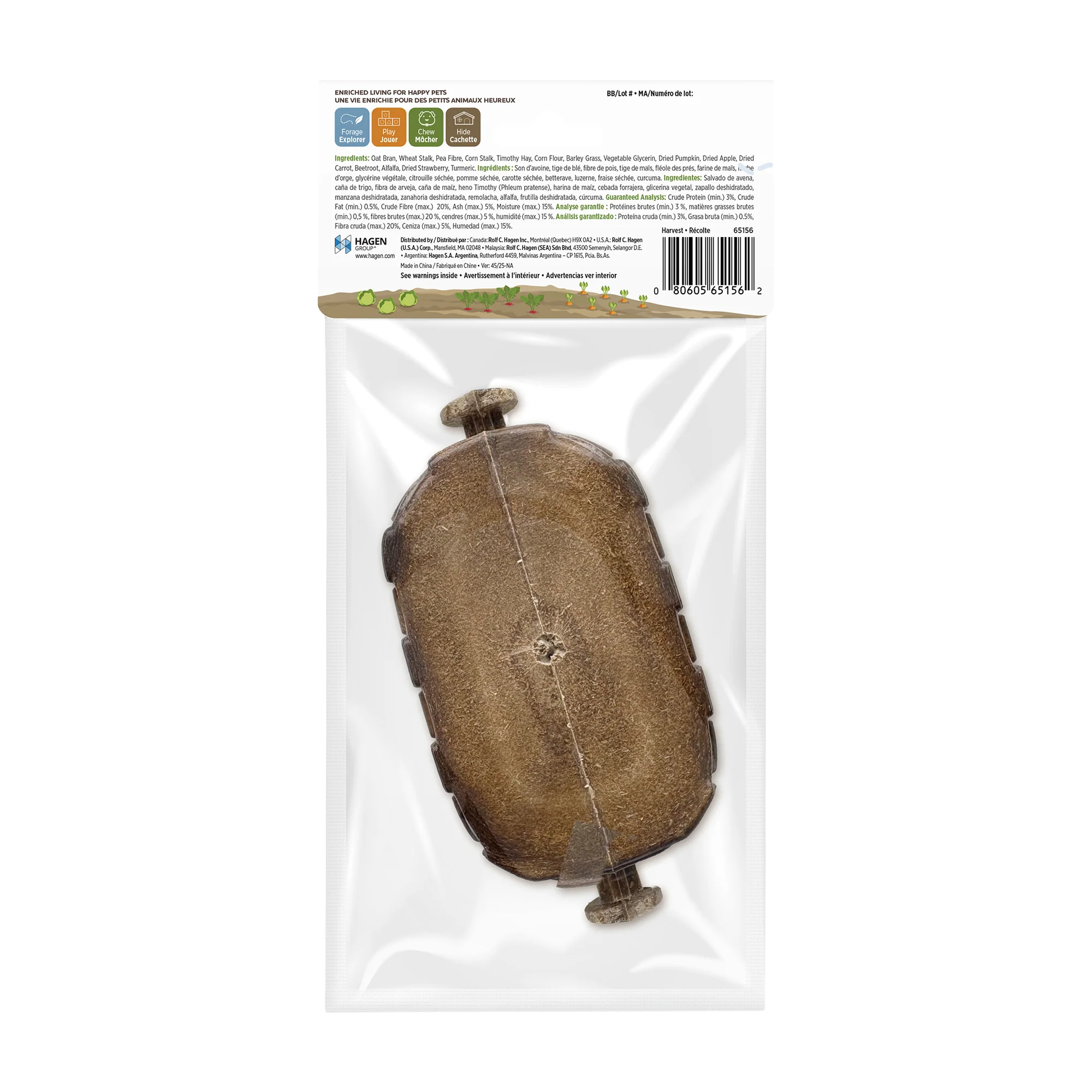 Living World Edible Harvest Basket Chew Toy with Vegetables for Small Animals - Image 2