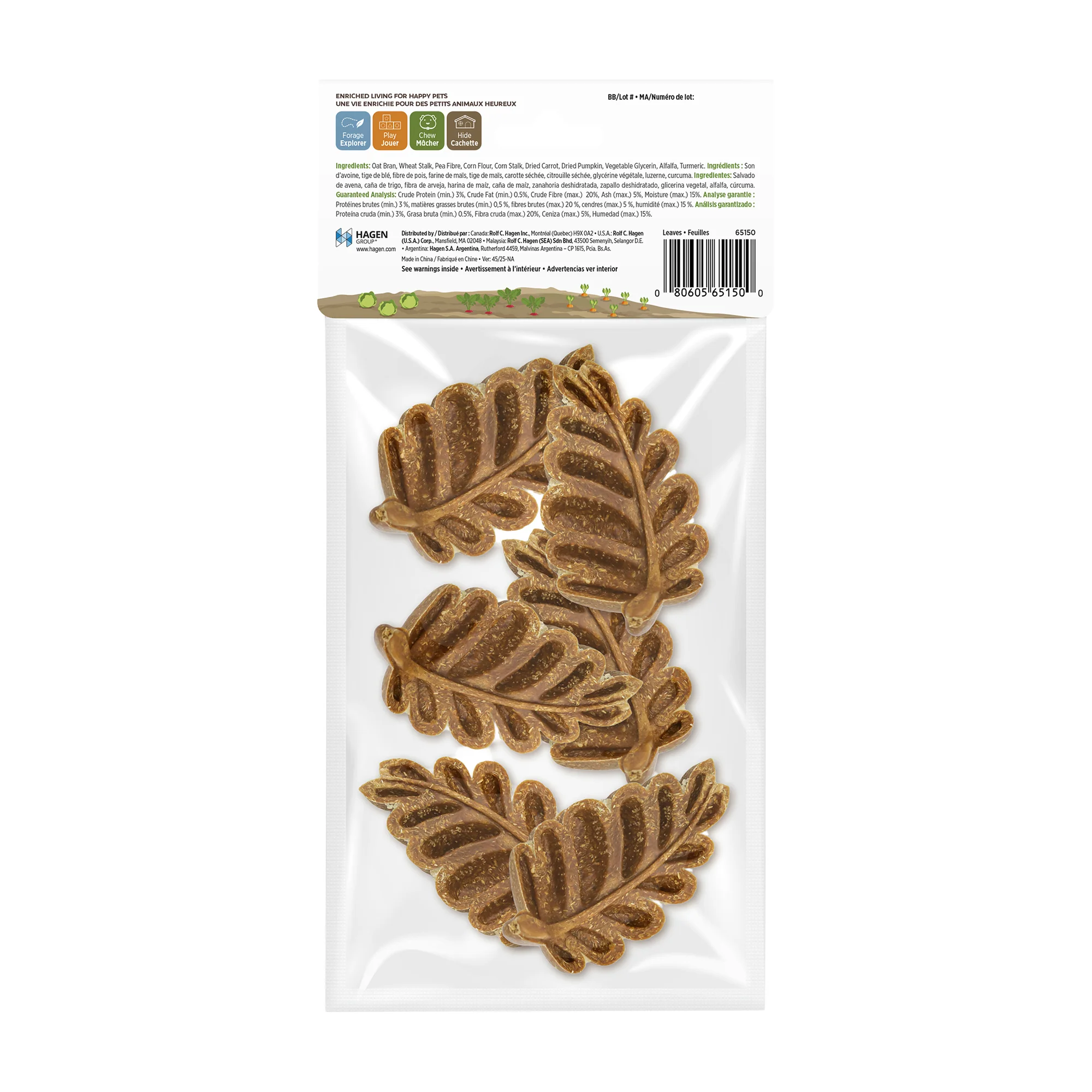 Living World Edible Leaves Chew Toy for Small Animals - 6 Pack - Image 2