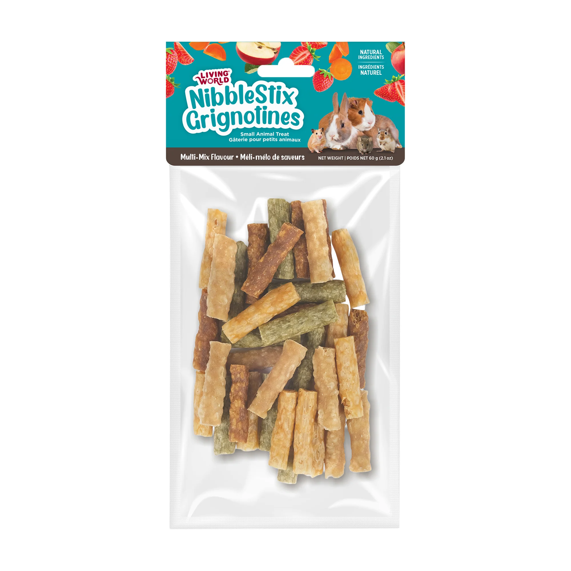 Living World Edible Mini Sponge Sticks Multiflavour Small Animal Treats