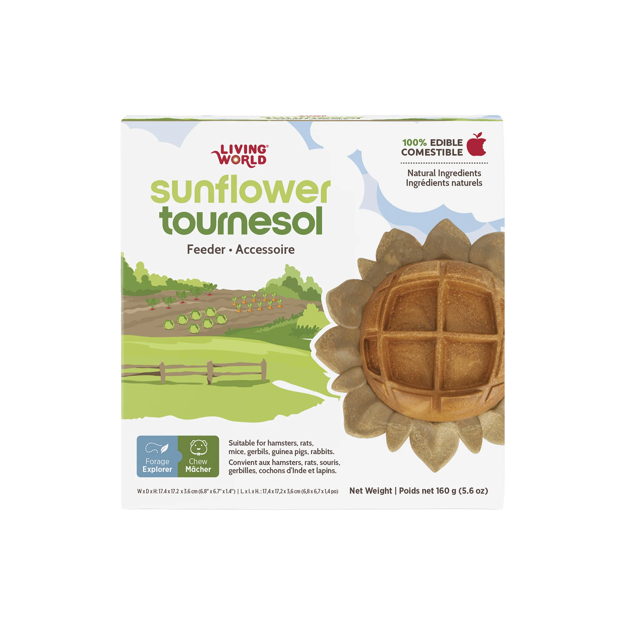 Living World Edible Sunflower Foraging Feeder for Small Animals - Image 2