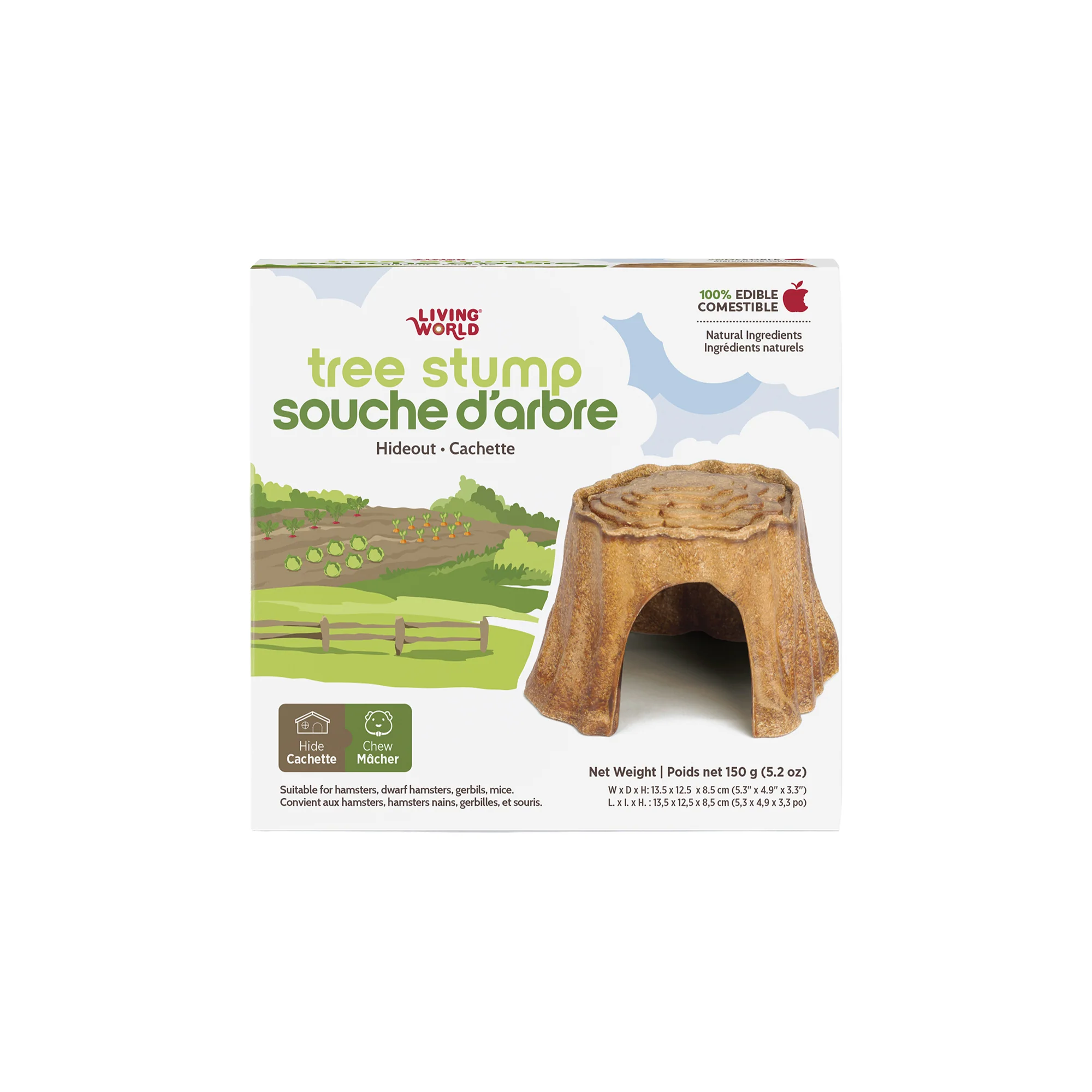 Living World Edible Tree Stump Hideout for Small Animals - Image 2