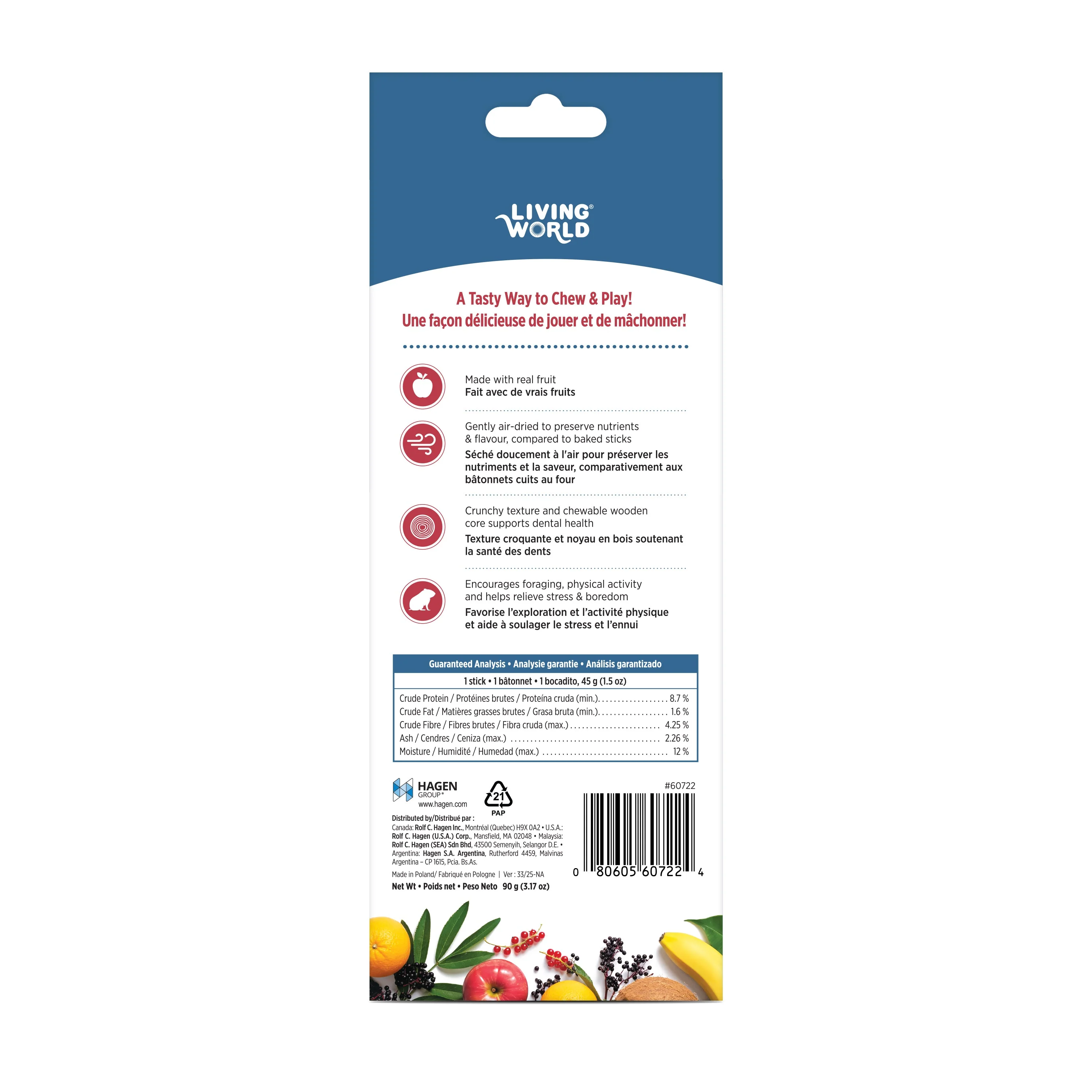 Living World Hamster Fruit Medley Treat Sticks - Image 2
