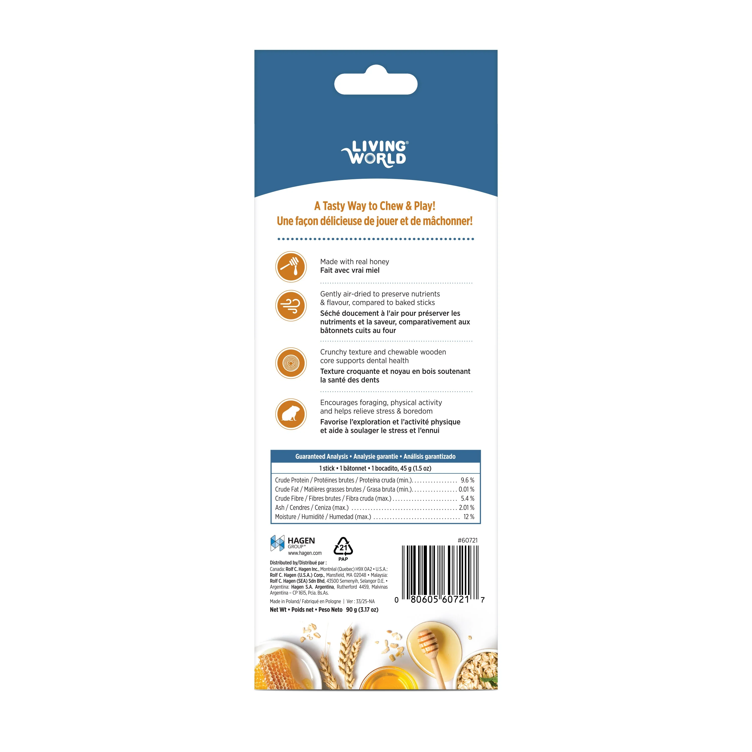 Living World Hamster Honey Drizzle Treat Sticks - Image 2