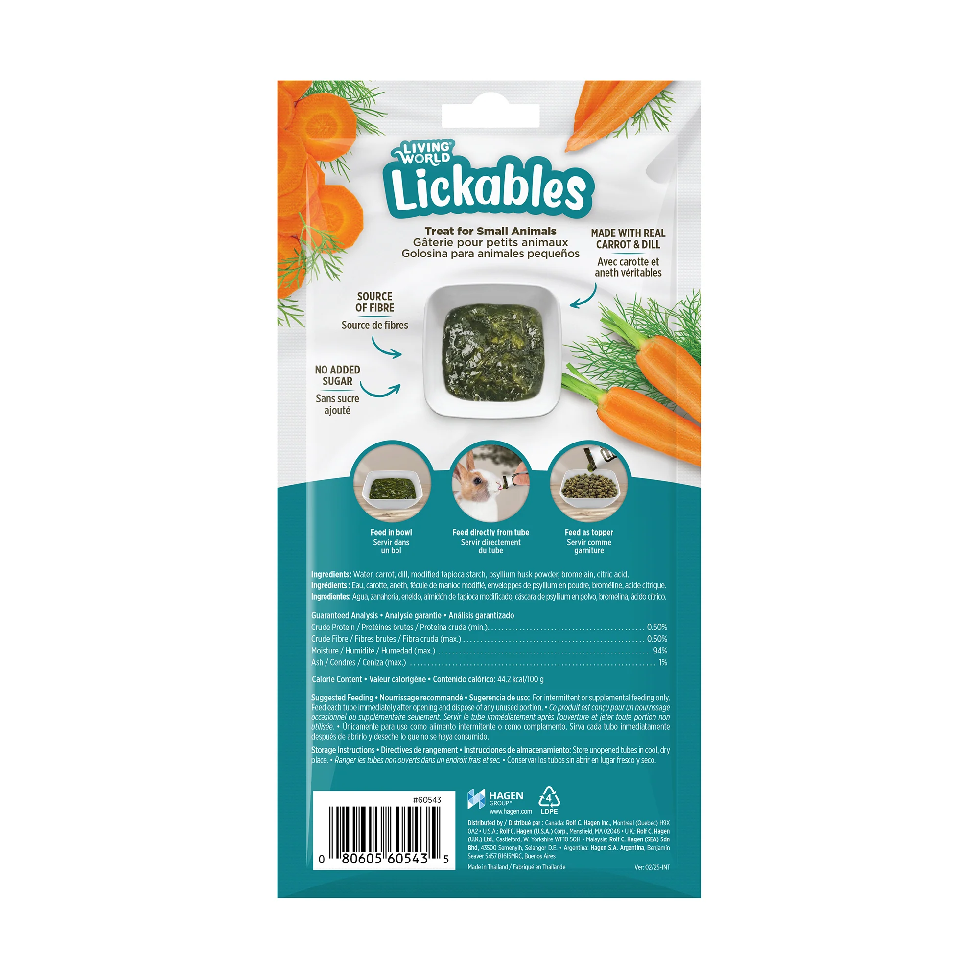 Living World Lickables Small Animal Treat Carrot & Dill Flavour - Image 2
