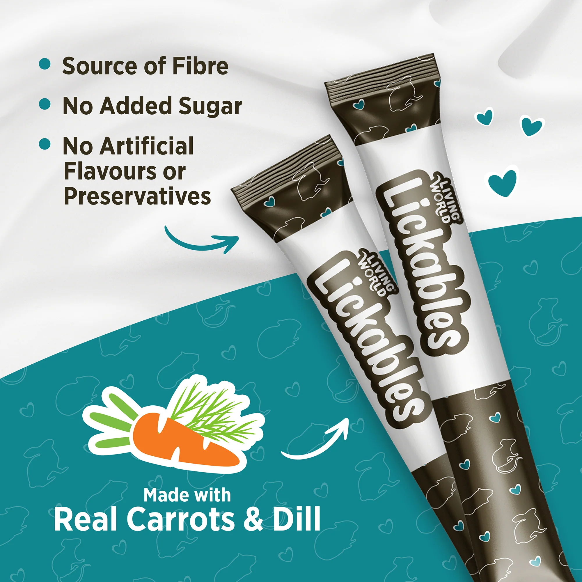 Living World Lickables Small Animal Treat Carrot & Dill Flavour - Image 3
