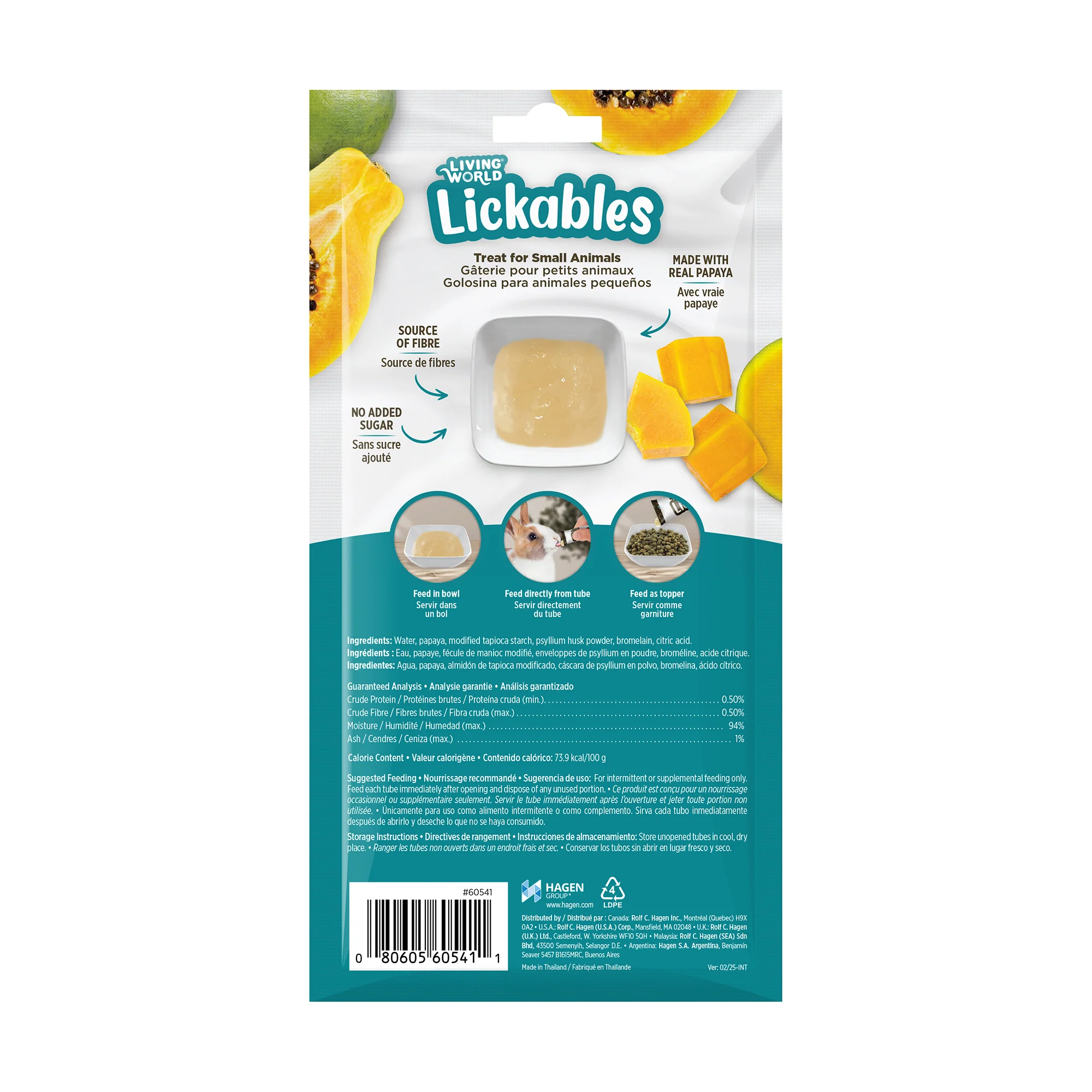 Living World Lickables Small Animal Treat Papaya Flavour - Image 2