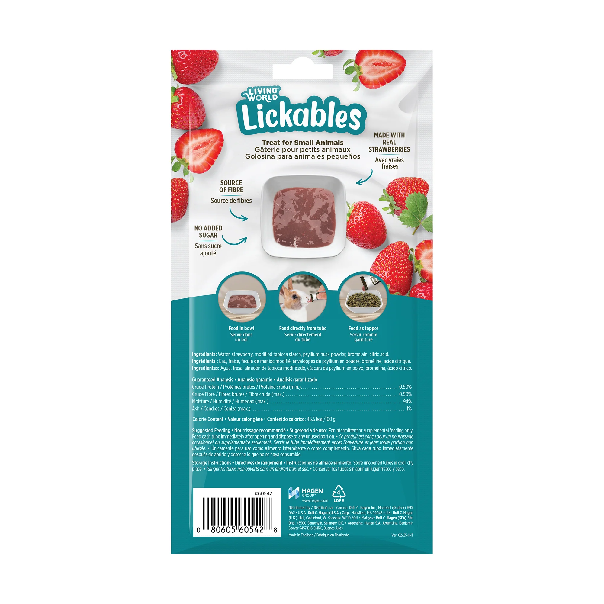 Living World Lickables Small Animal Treat Stawberry Flavour - Image 2