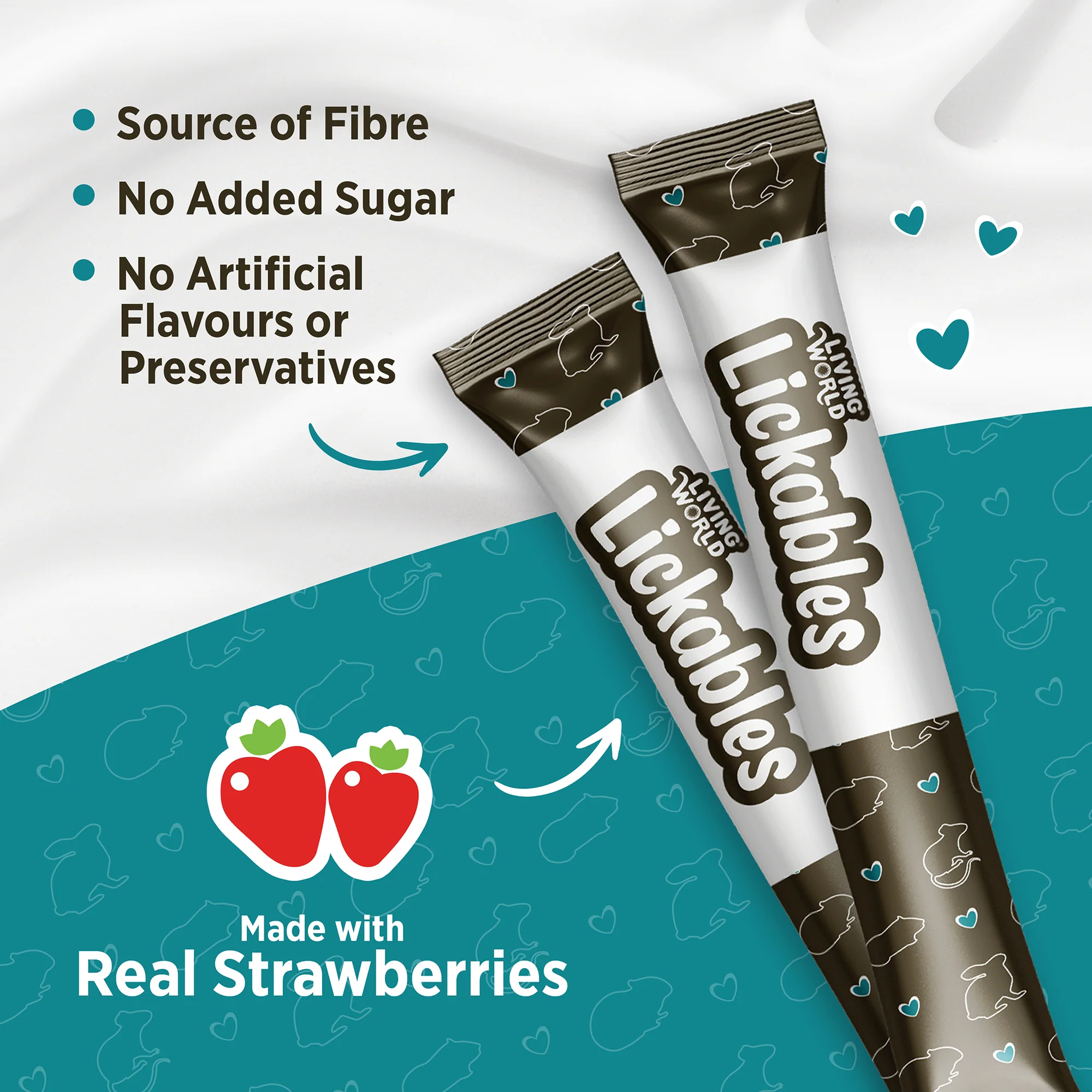 Living World Lickables Small Animal Treat Stawberry Flavour - Image 3