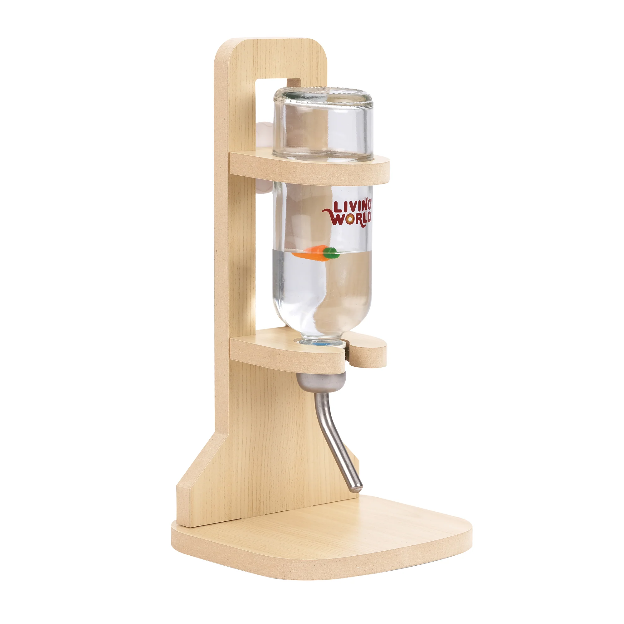 Living World Splash Wooden Water Bottle Stand for Small Animals