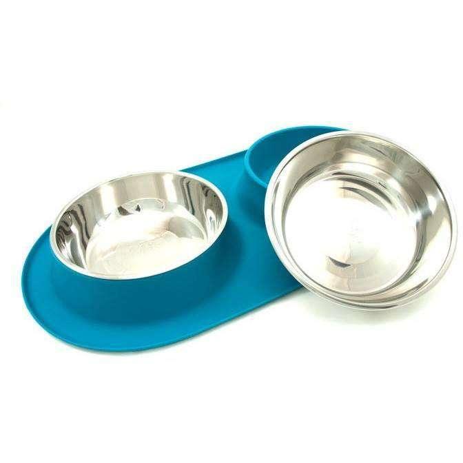 Messy Mutts Silicone Feeder With 2 Stainless Steel Bowls