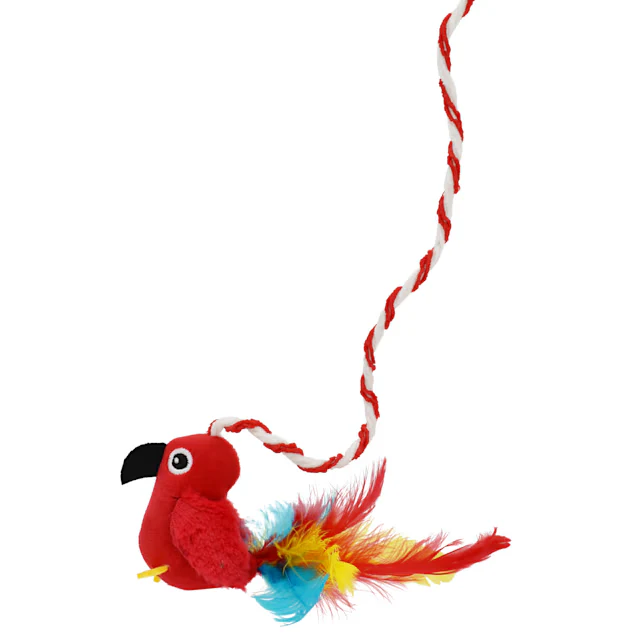 Multipet Cat Toy Margaritaville Wand With Red Bird - Image 2