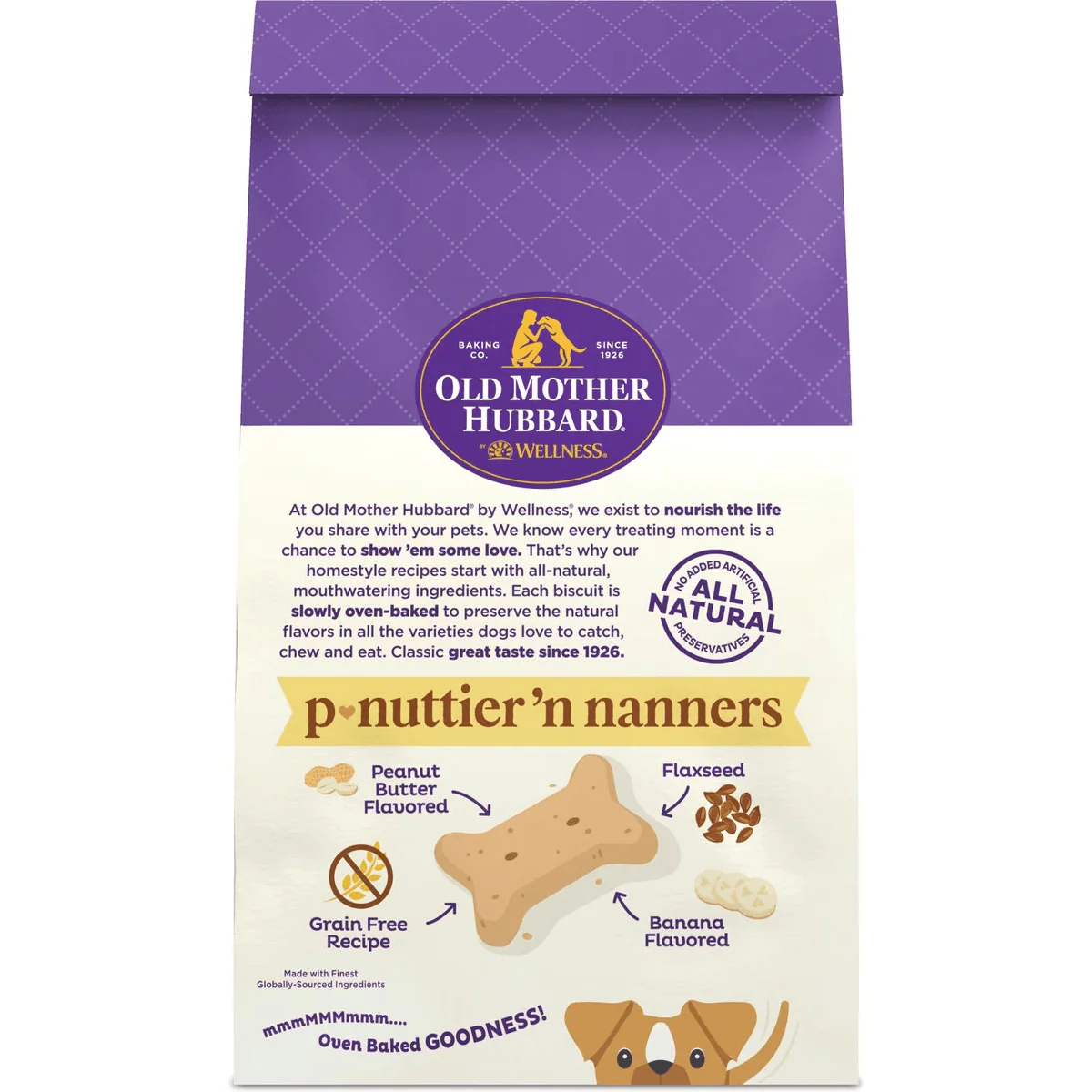 Old Mother Hubbard Classic P-Nuttier 'N Nanners Grain Free Mini Oven-Baked Biscuits Dog Treats - Image 2