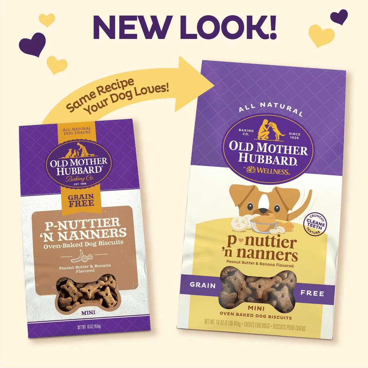 Old Mother Hubbard Classic P-Nuttier 'N Nanners Grain Free Mini Oven-Baked Biscuits Dog Treats - Image 3