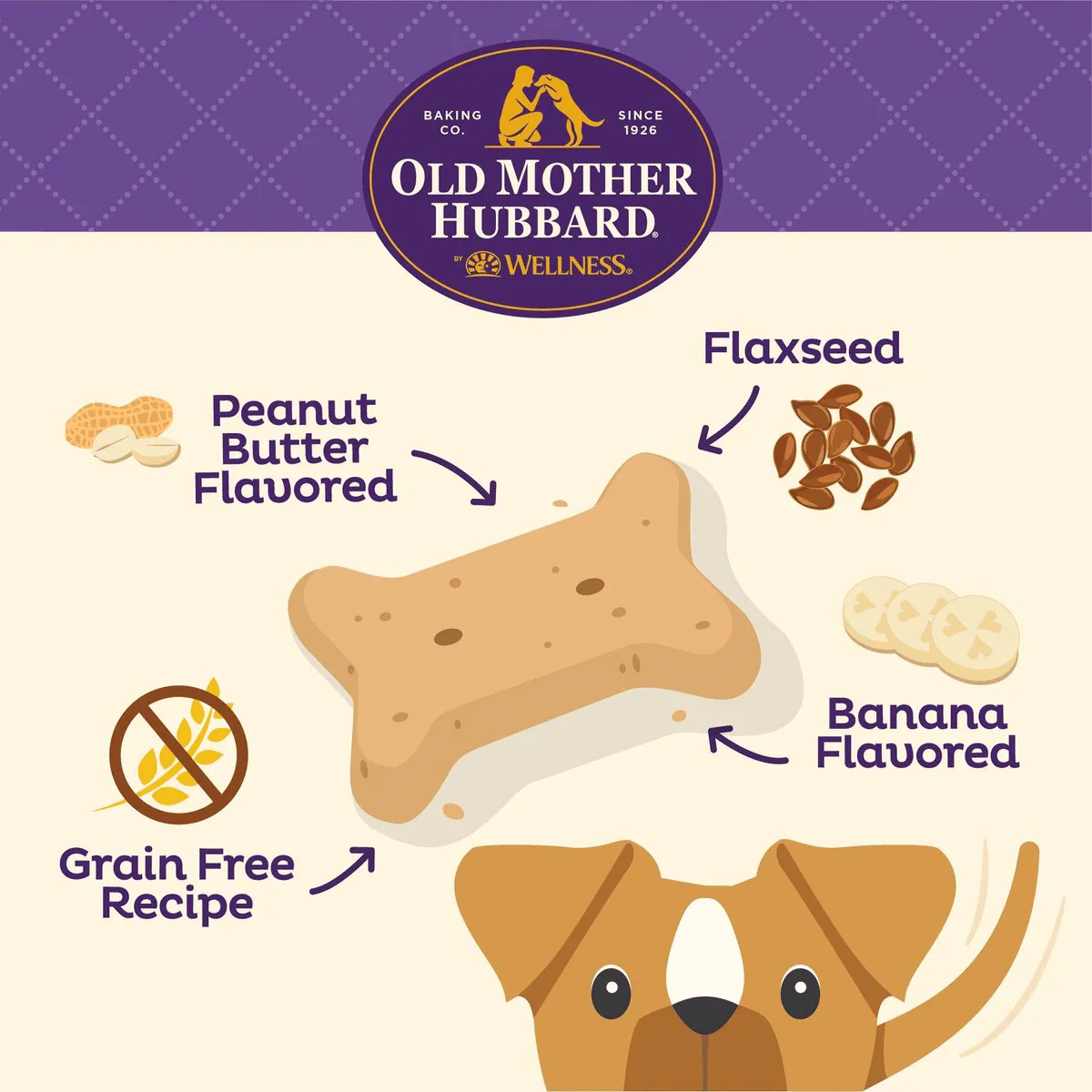 Old Mother Hubbard Classic P-Nuttier 'N Nanners Grain Free Mini Oven-Baked Biscuits Dog Treats - Image 5