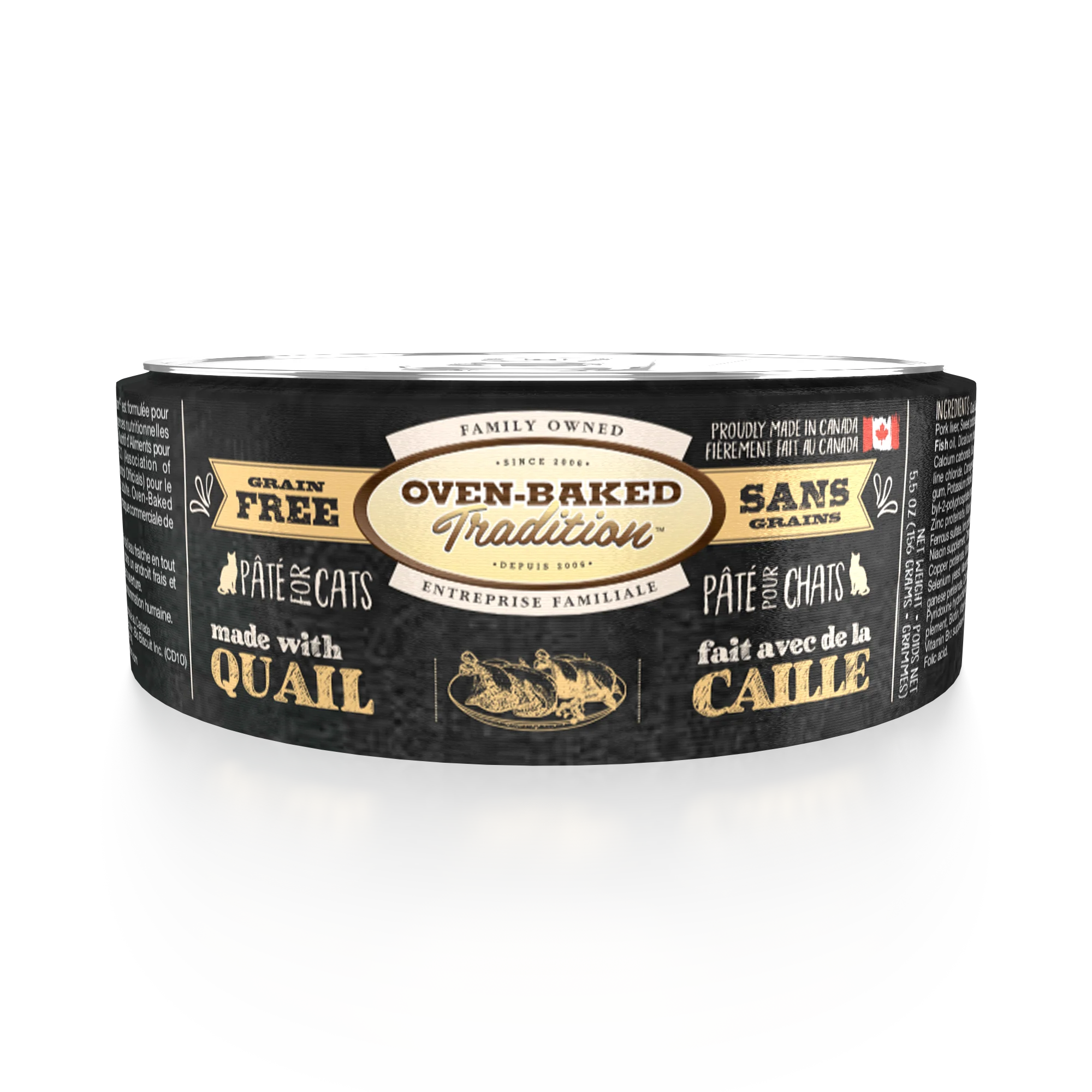 Oven Baked Cat Can Grain Free Quail Pate