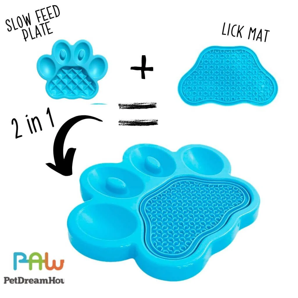 PetDreamHouse 2 In 1 Lick Pad With Slow Feeder Plate - Image 3
