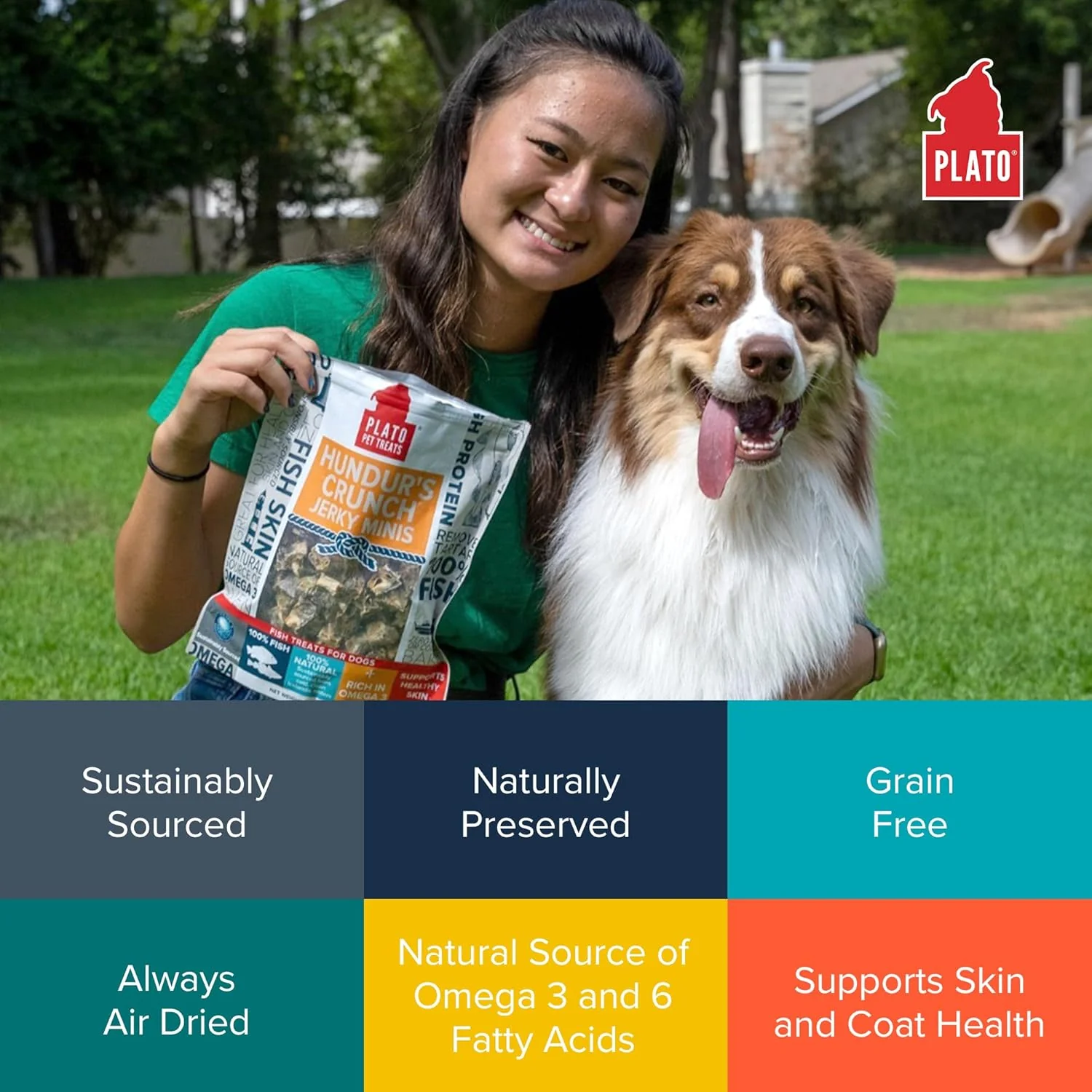 Plato Pet Hundur'S Crunch Jerky Minis Fish Skin - Image 6