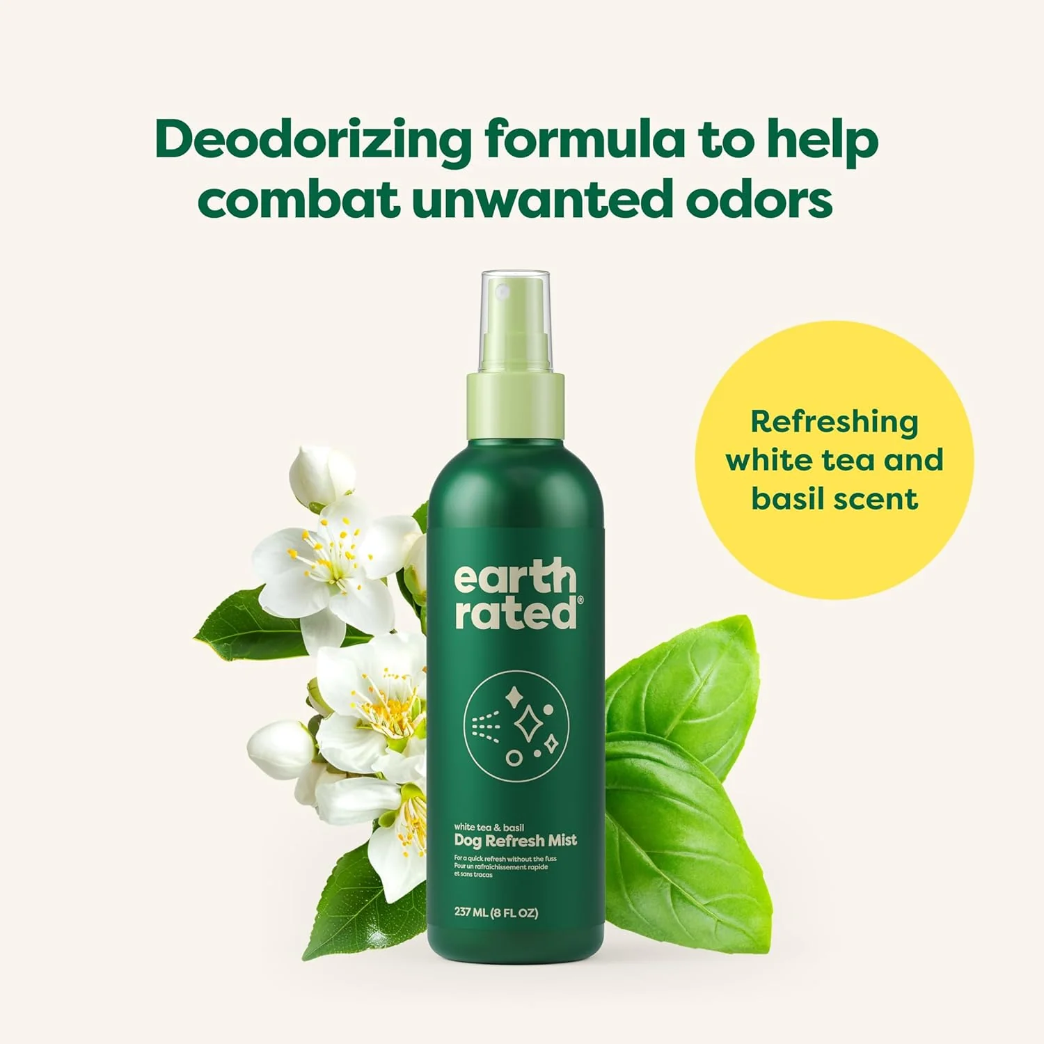 Earth Rated Deodorizing & Odor-Eliminating Spray for Dogs & Puppies White Tea & Basil Scent - Image 4