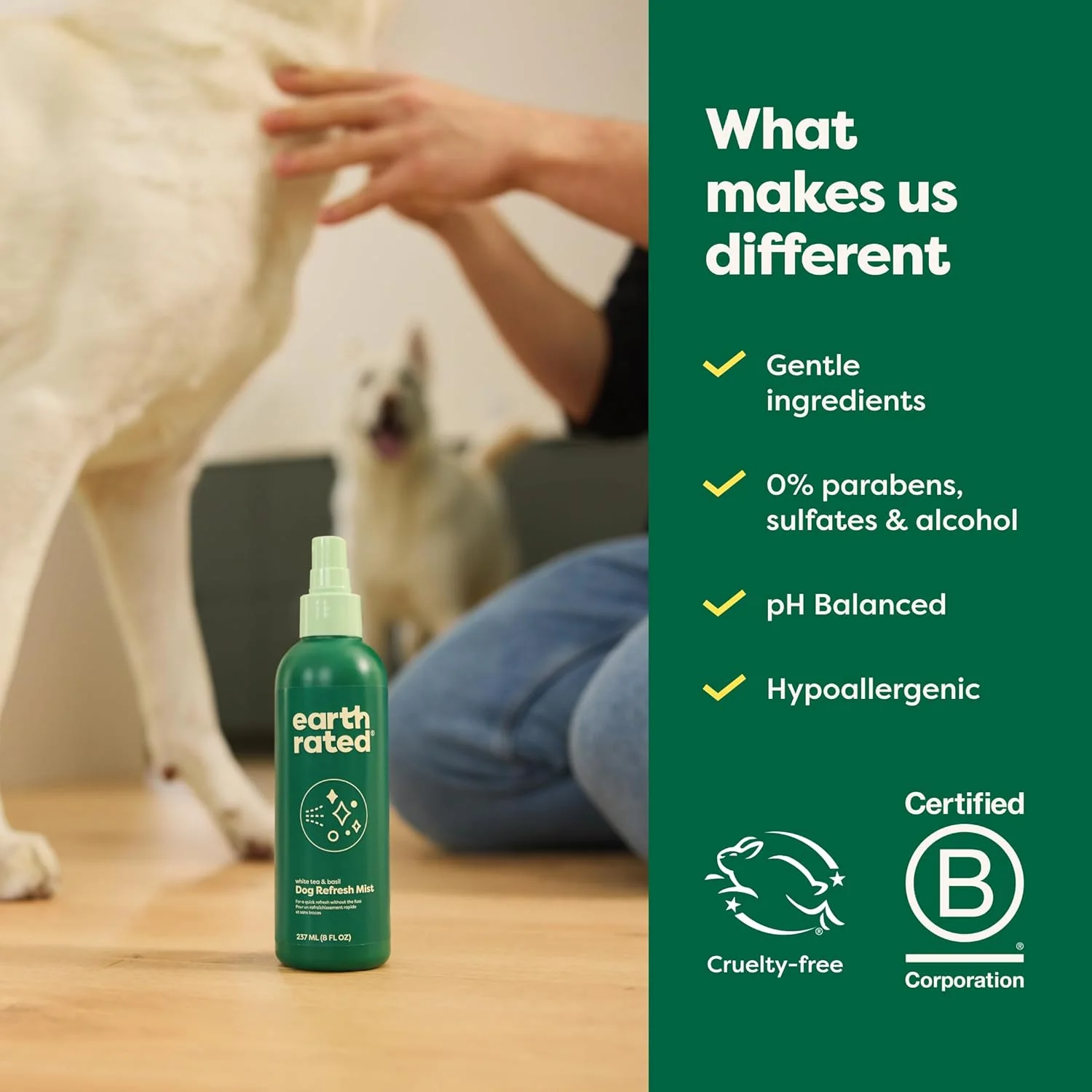Earth Rated Deodorizing & Odor-Eliminating Spray for Dogs & Puppies White Tea & Basil Scent - Image 6