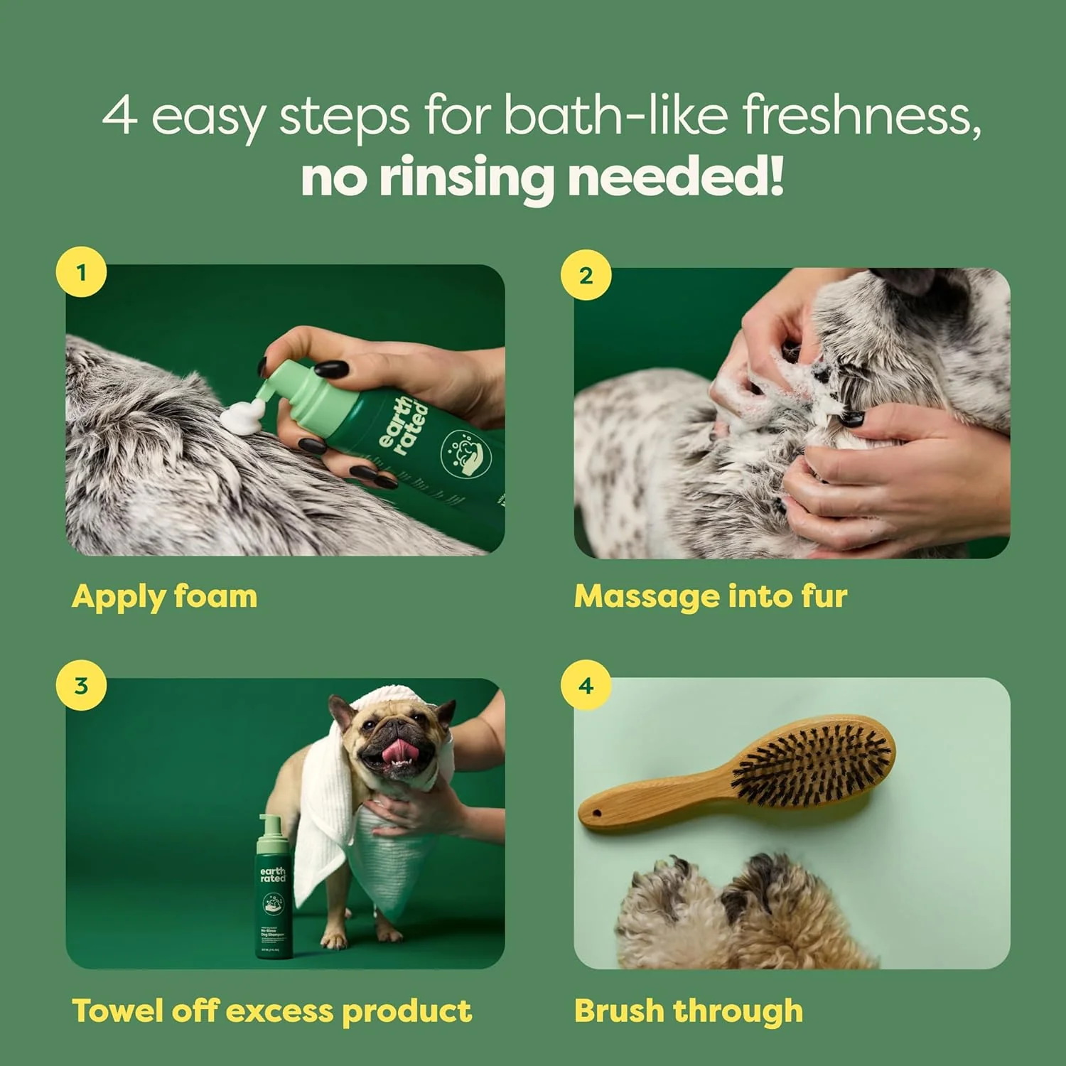 Earth Rated No Rinse Convenient Waterless Dog & Puppy Shampoo - Image 5