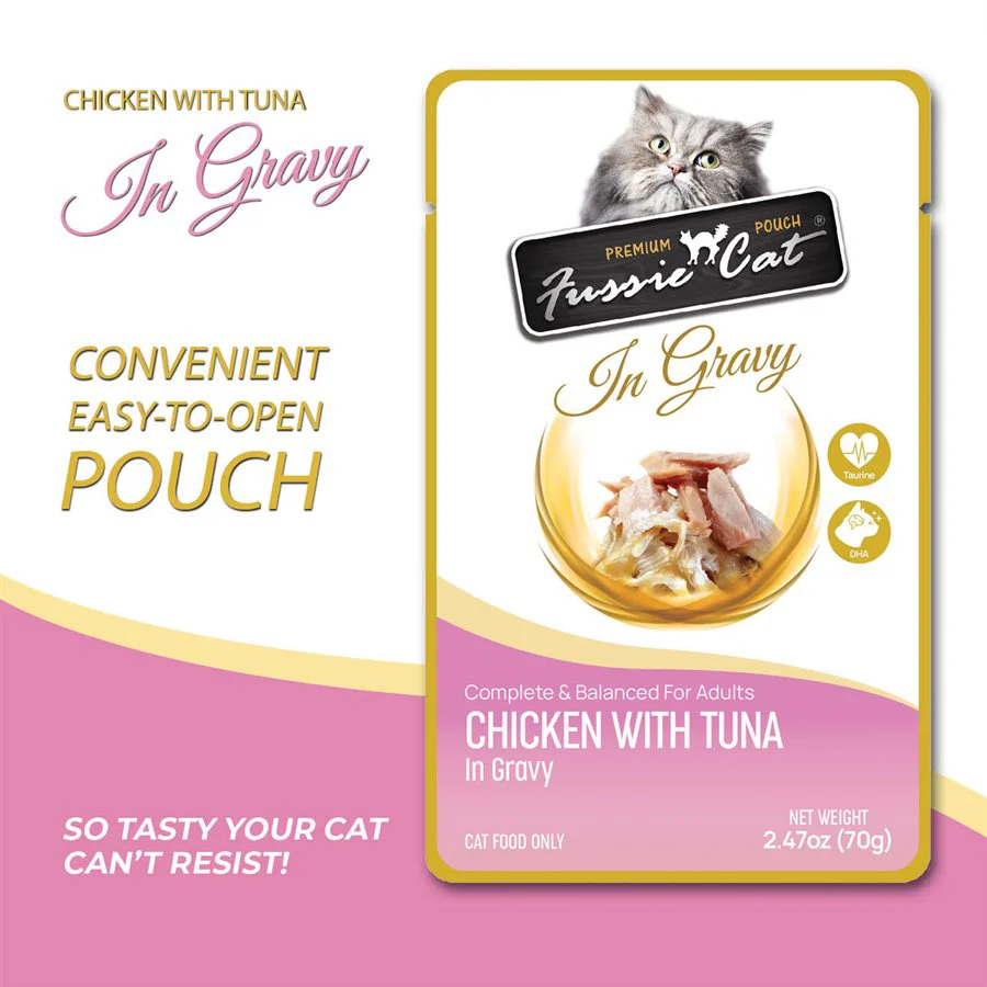 Fussie Cat Pouch Premium Chicken W/Tuna In Gravy - Image 2