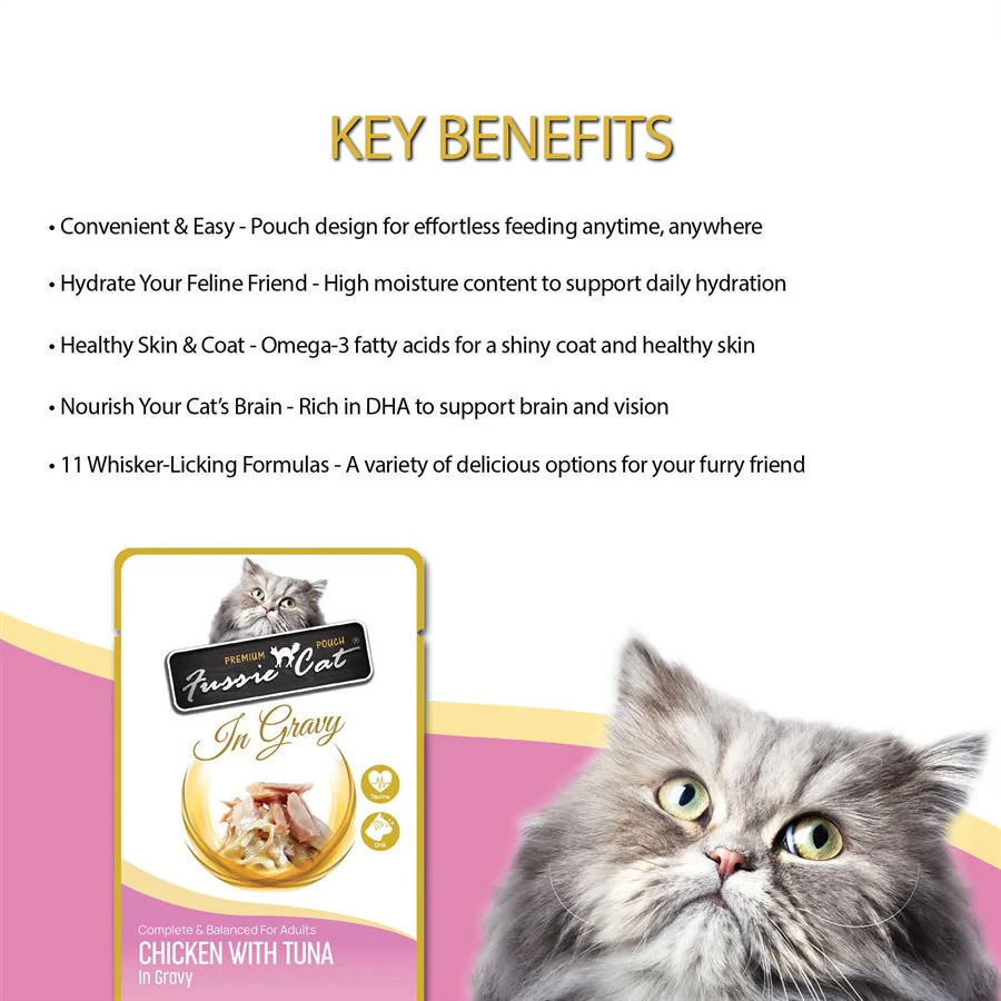 Fussie Cat Pouch Premium Chicken W/Tuna In Gravy - Image 3