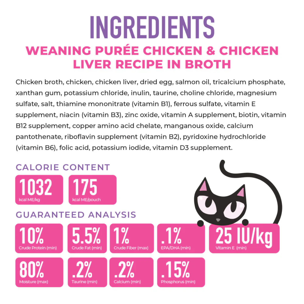 Tiki Baby Cat Weaning Puree Chicken & Chicken Liver Recipe in Broth - Image 3